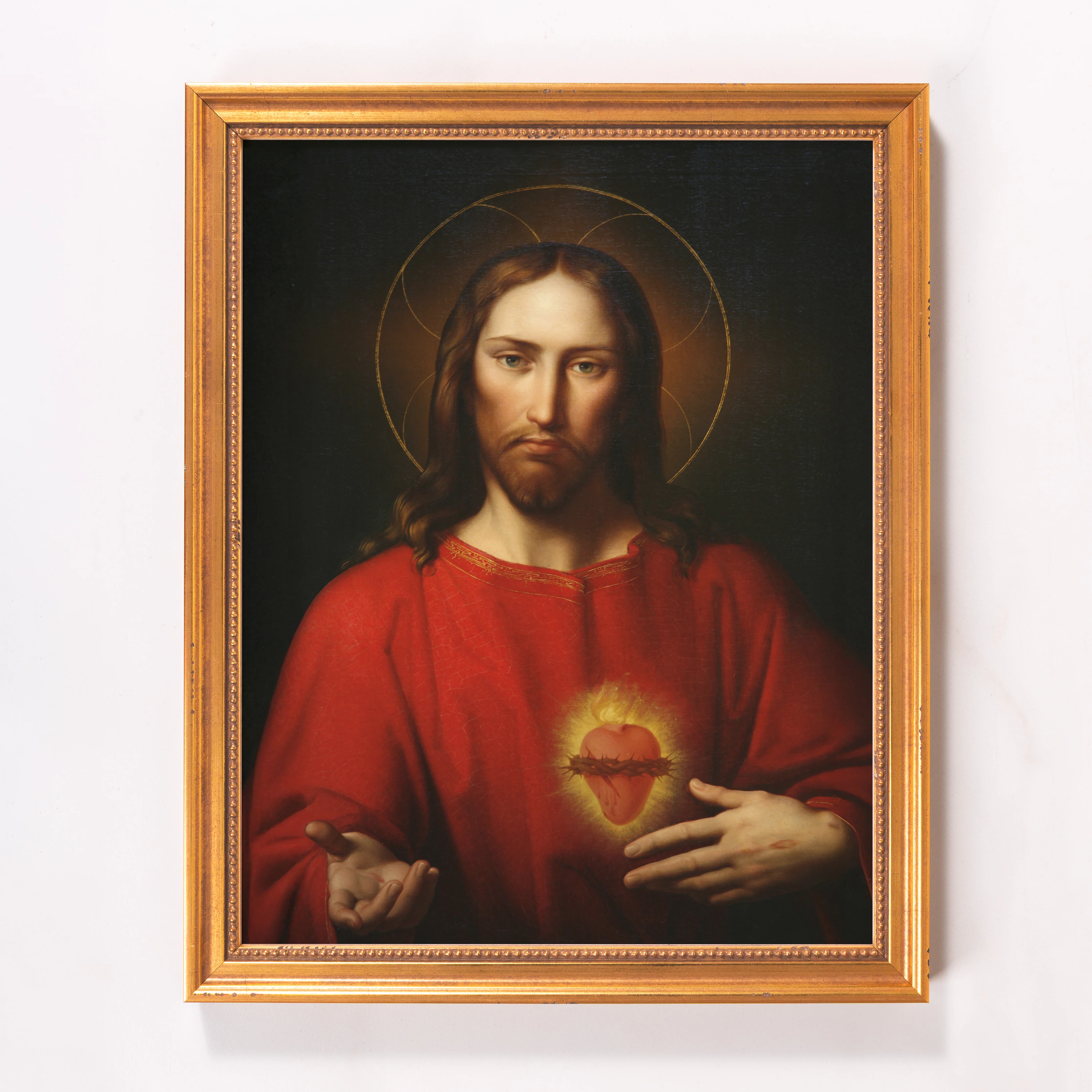 Kupelwieser's Sacred Heart of Jesus Framed Canvas - Sacred Classics Collection - Image 5