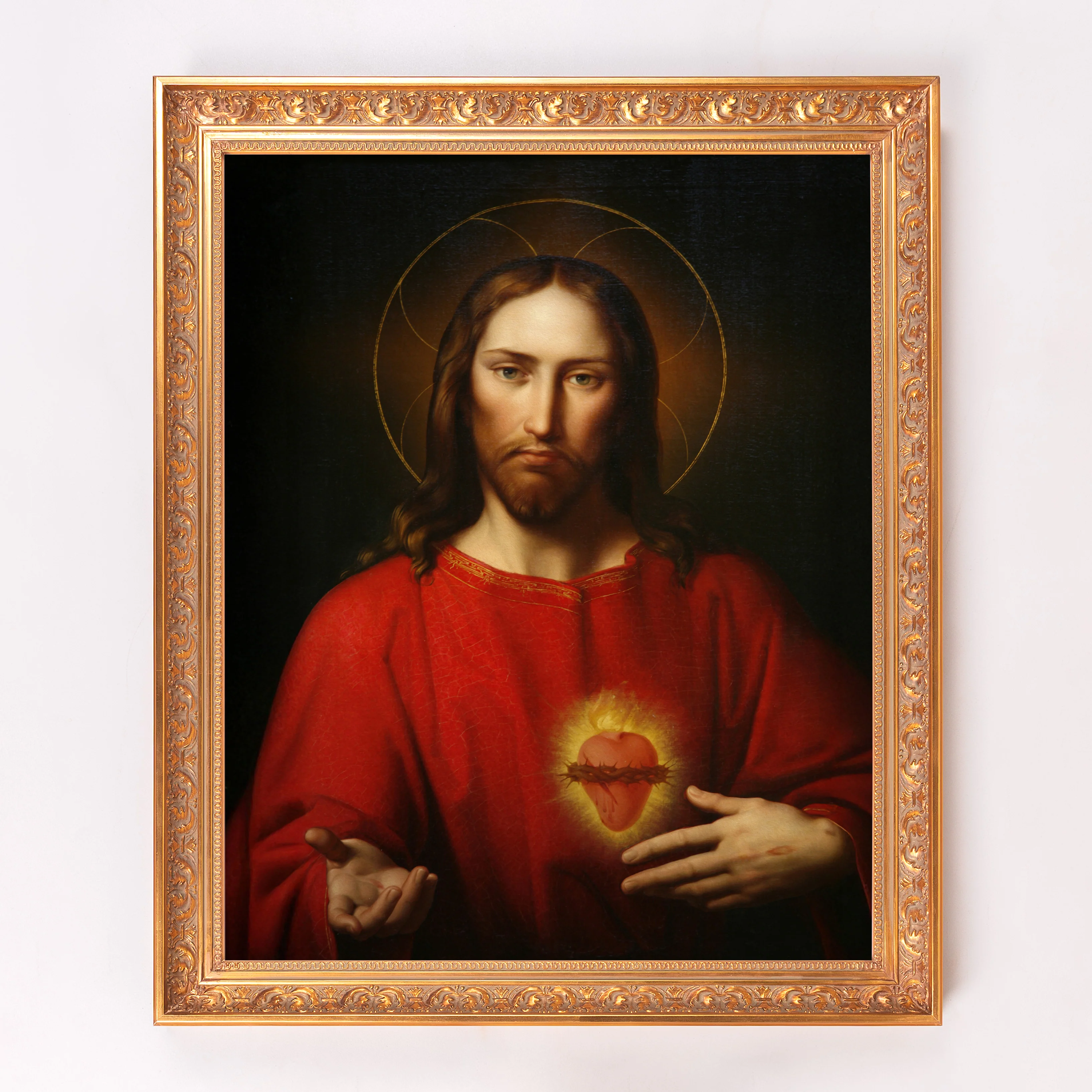 Kupelwieser's Sacred Heart of Jesus Framed Canvas - Sacred Signature Collection - Image 2