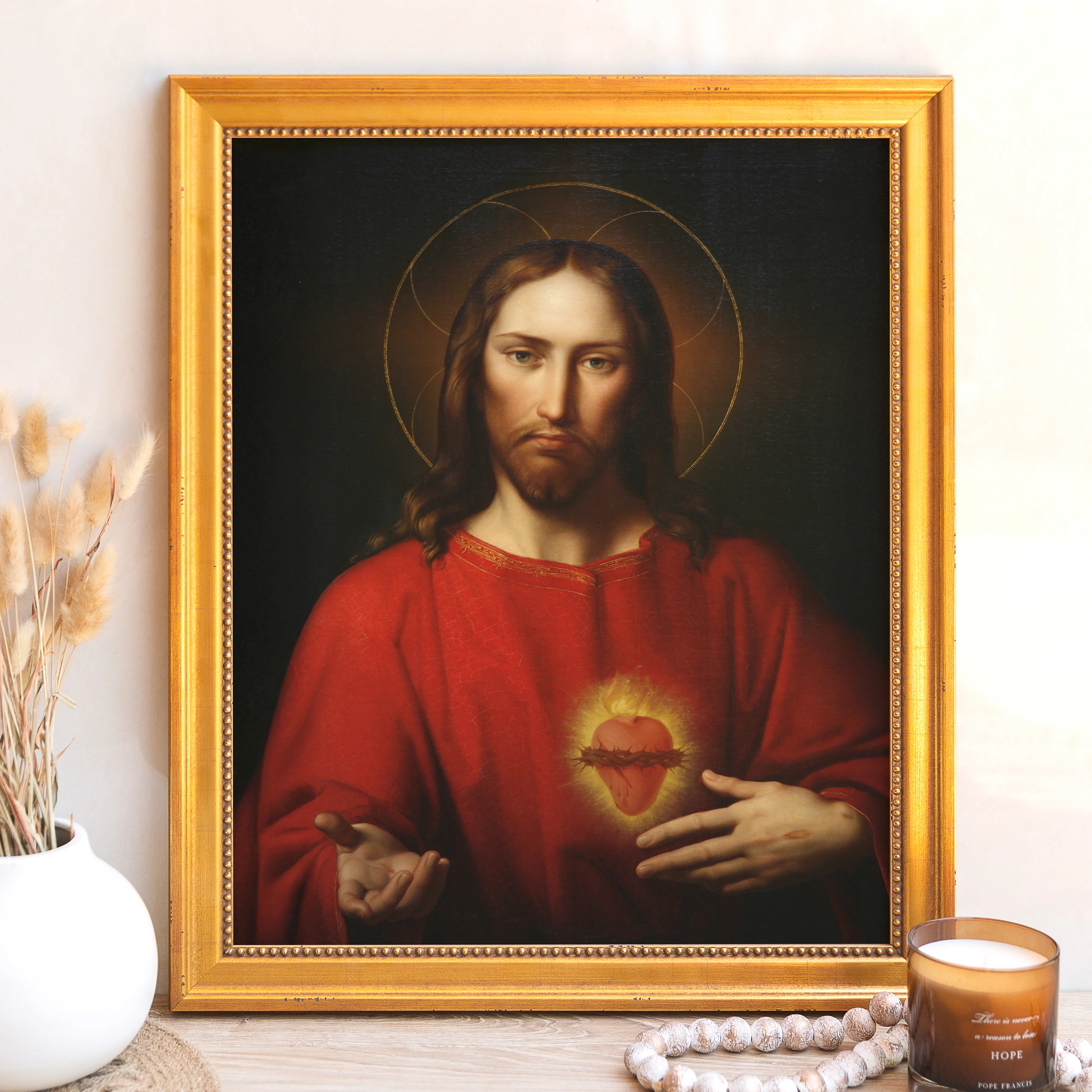 Kupelwieser's Sacred Heart of Jesus Framed Canvas - Sacred Signature Collection - Image 9
