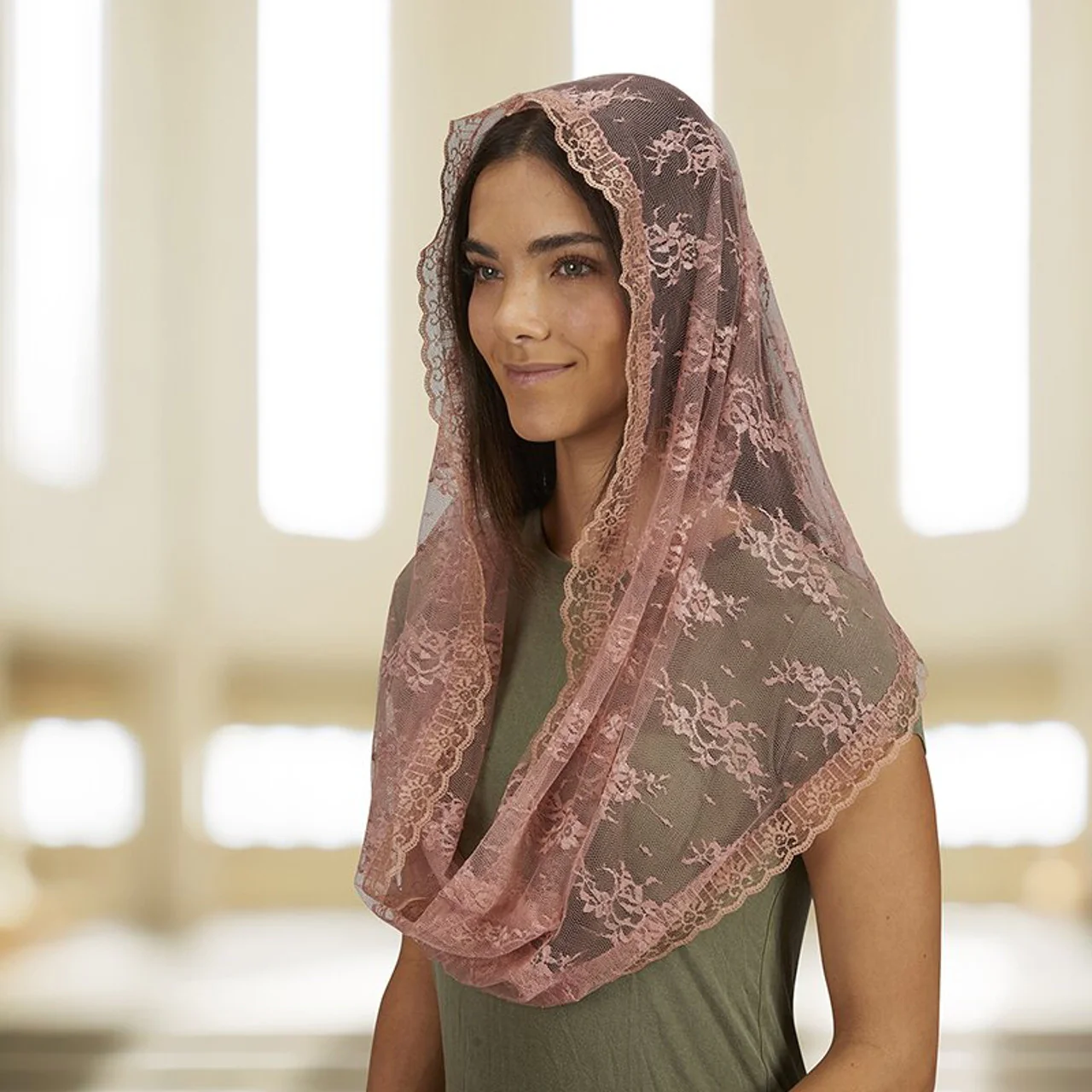 Lace Infinity Chapel Veil - Multiple Colors - Image 12