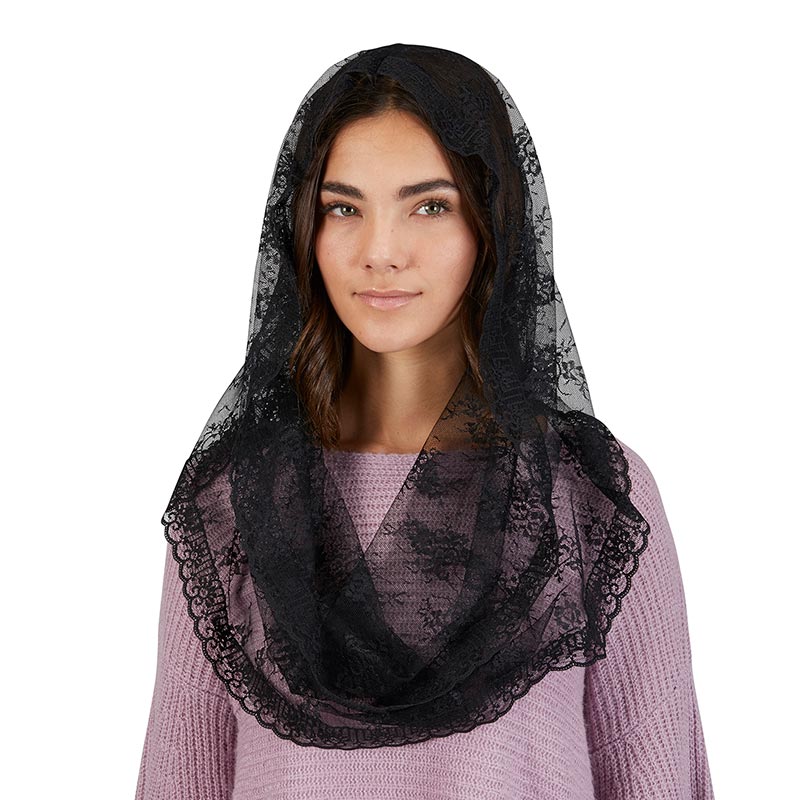 Lace Infinity Chapel Veil - Multiple Colors - Image 2