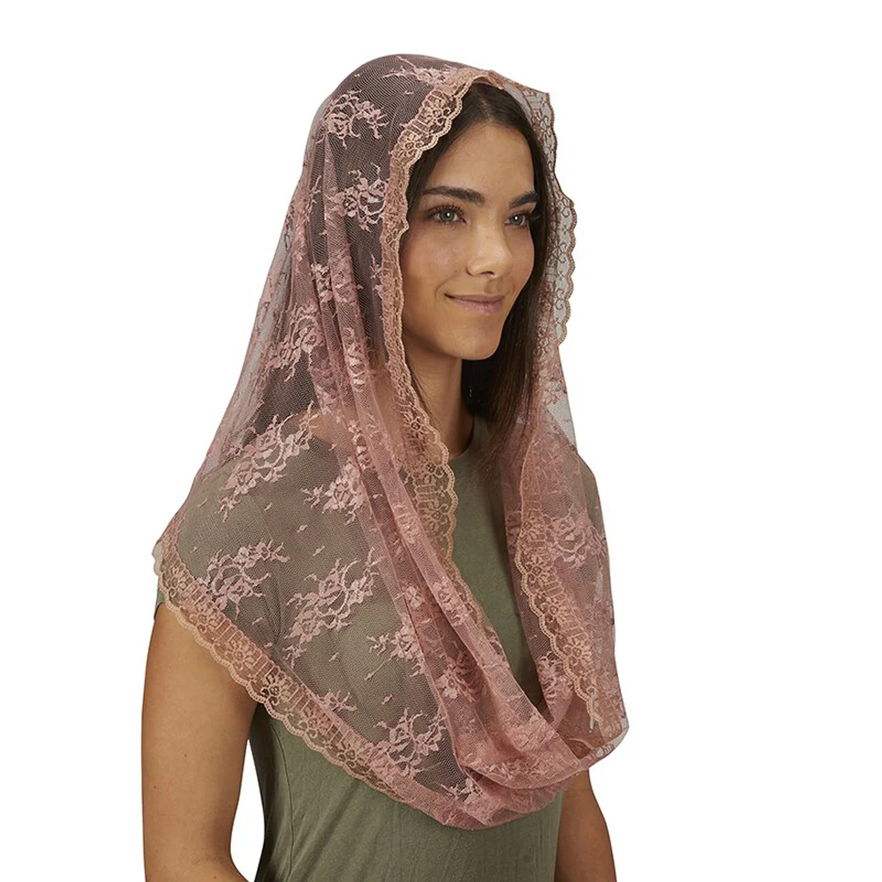 Lace Infinity Chapel Veil - Multiple Colors - Image 4