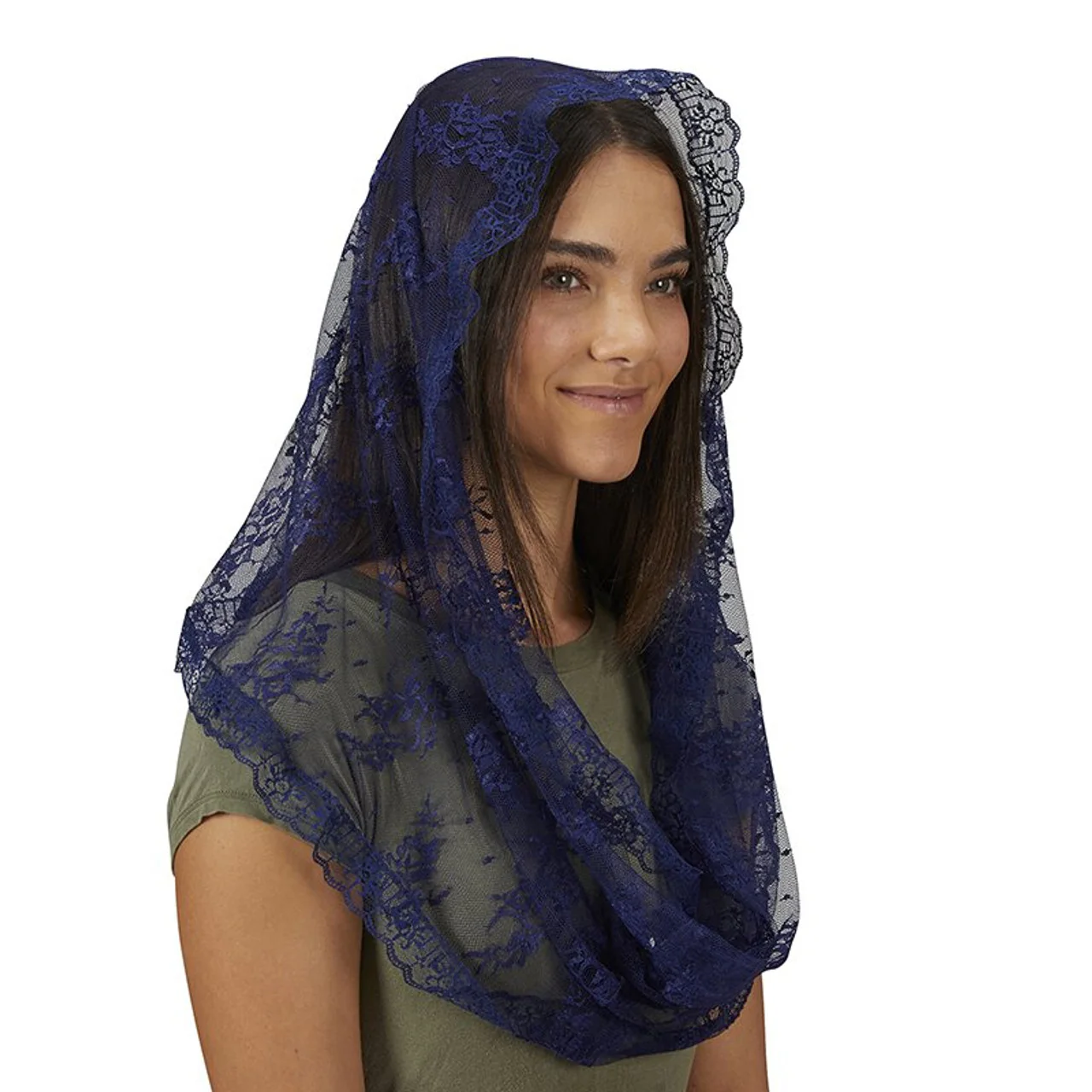 Lace Infinity Chapel Veil - Multiple Colors - Image 7