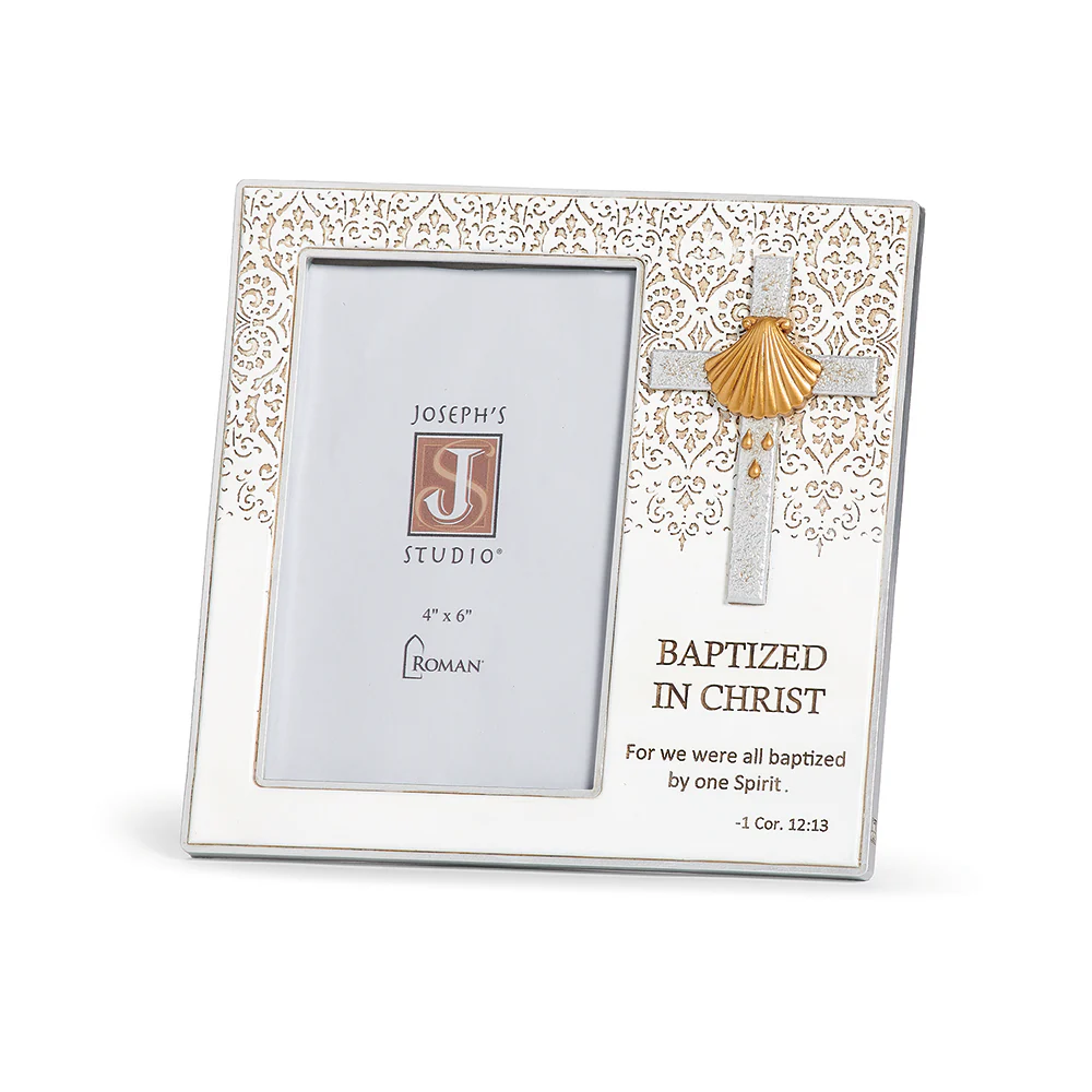 Lace & Scallop Baptism Frame - 7.5" x 7.75"