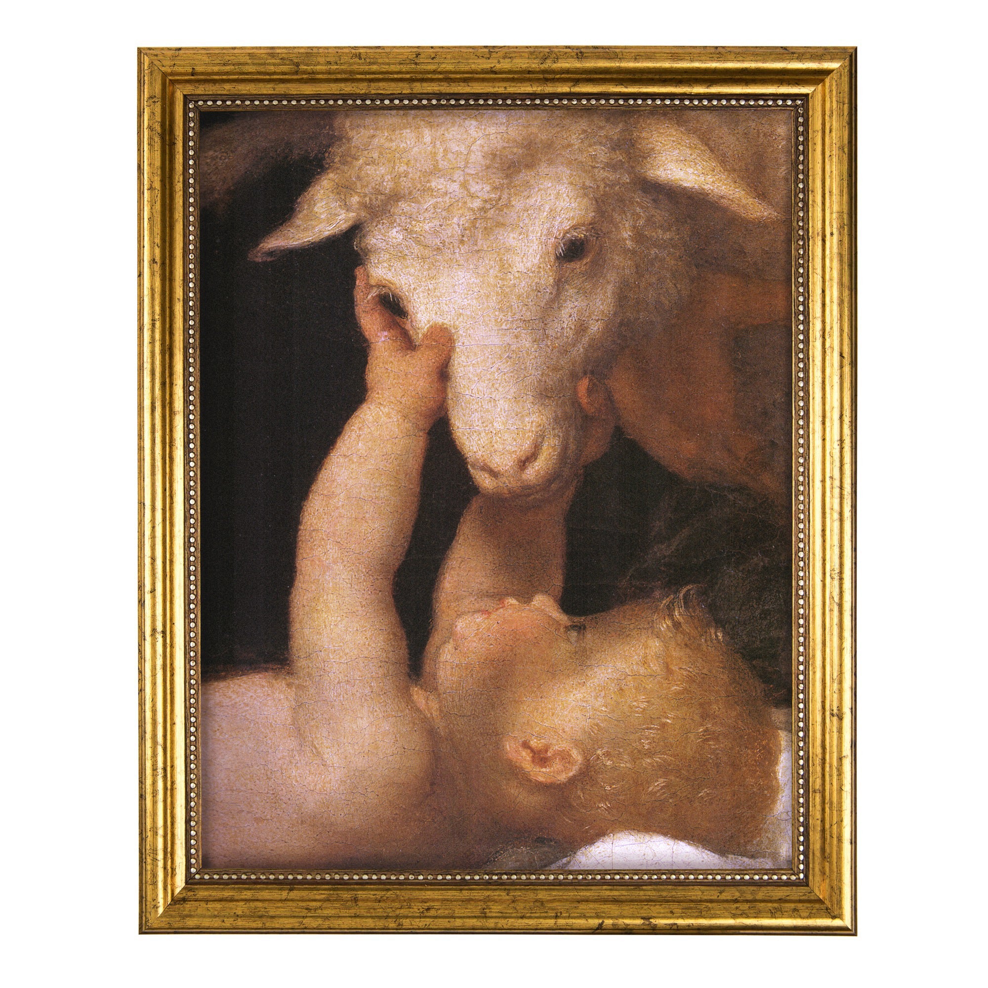 Lamb of God Antique Gold Framed Print - 8" x 10" - Image 2