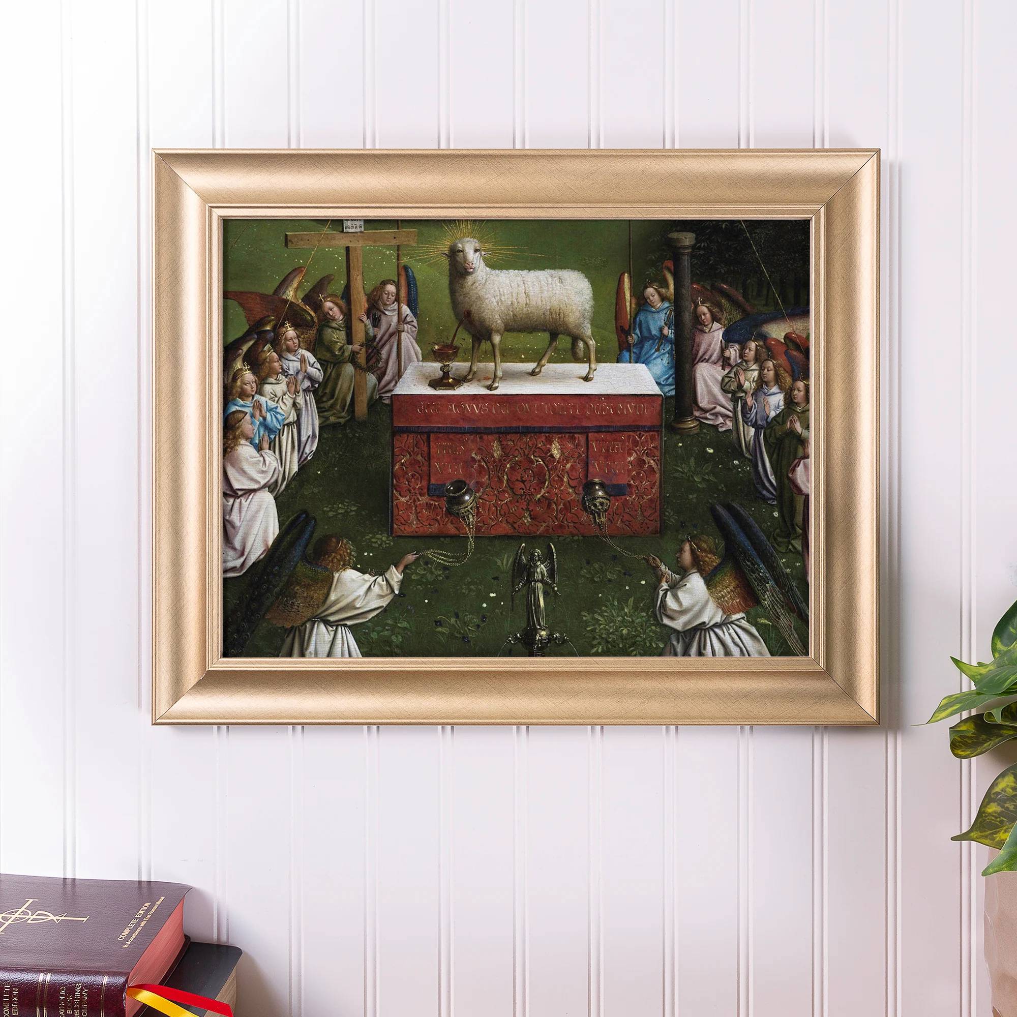 Lamb of God Antique Gold Framed Print - Multiple Sizes - Image 3