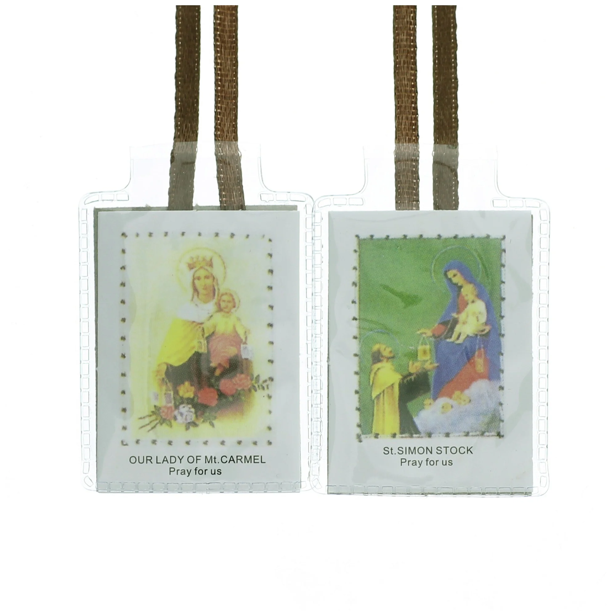 Laminated Scapular with Brown Strings - Image 2