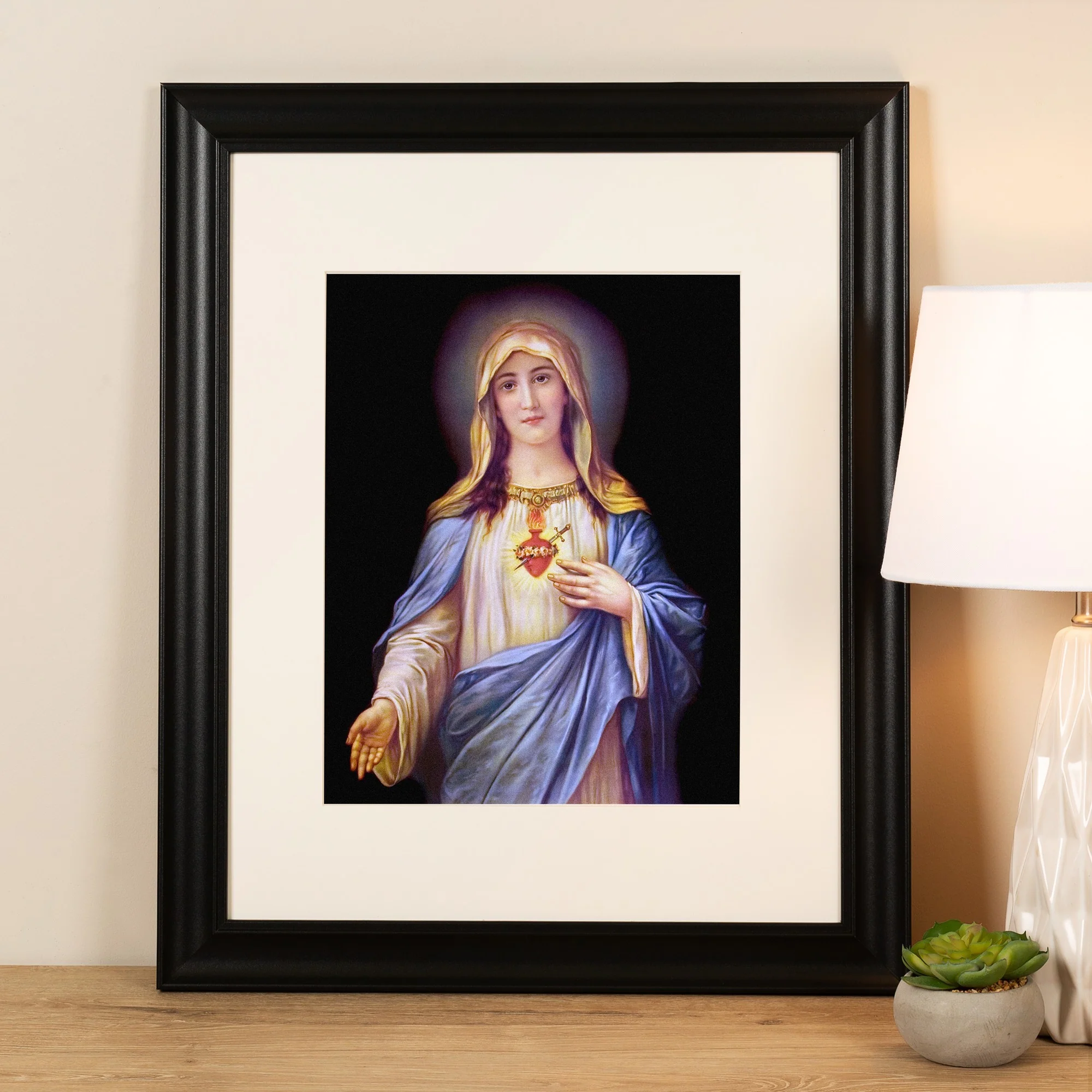 Large Immaculate Heart of Mary Gold Framed Print - Image 7