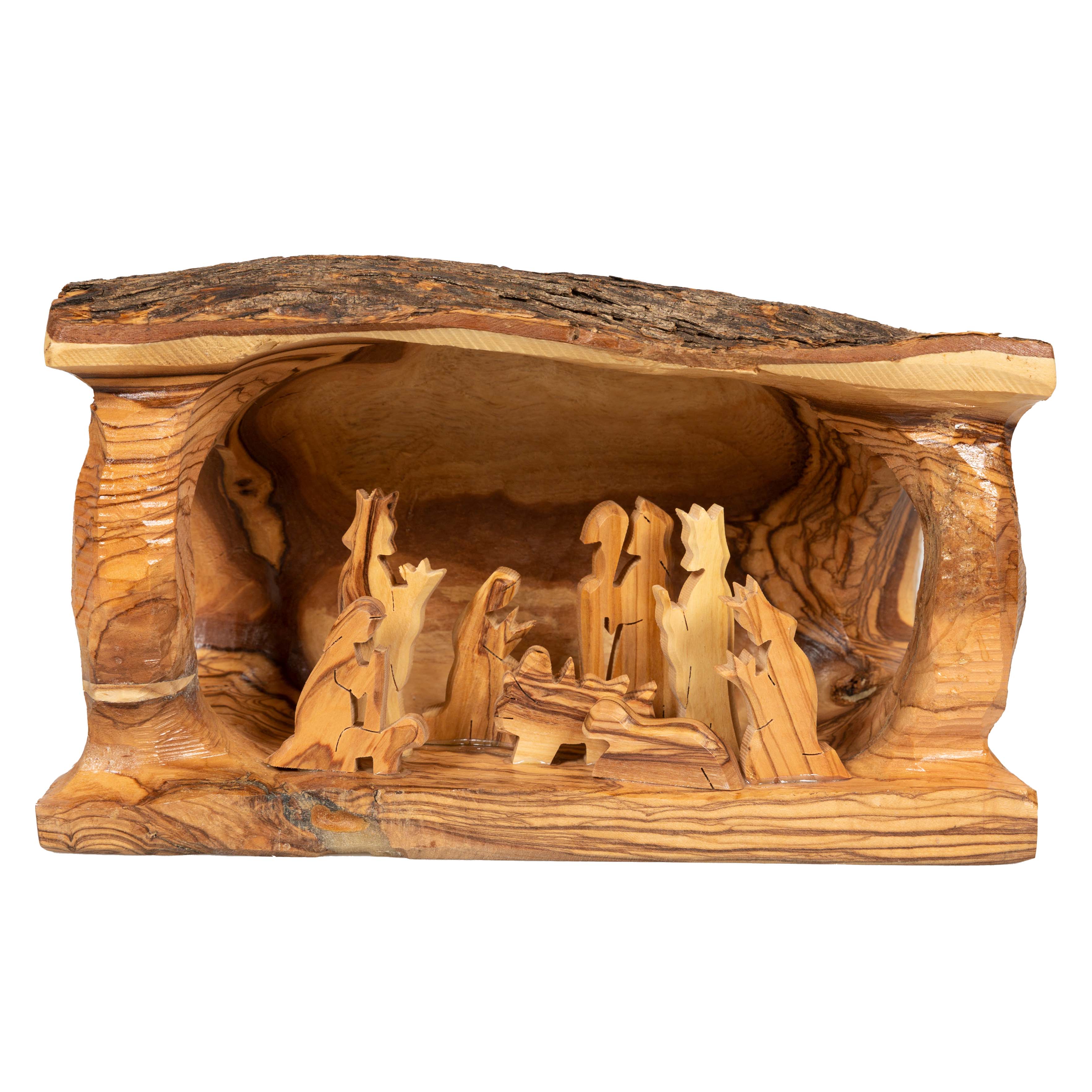 Large Olive Wood Log Grotto - Image 2