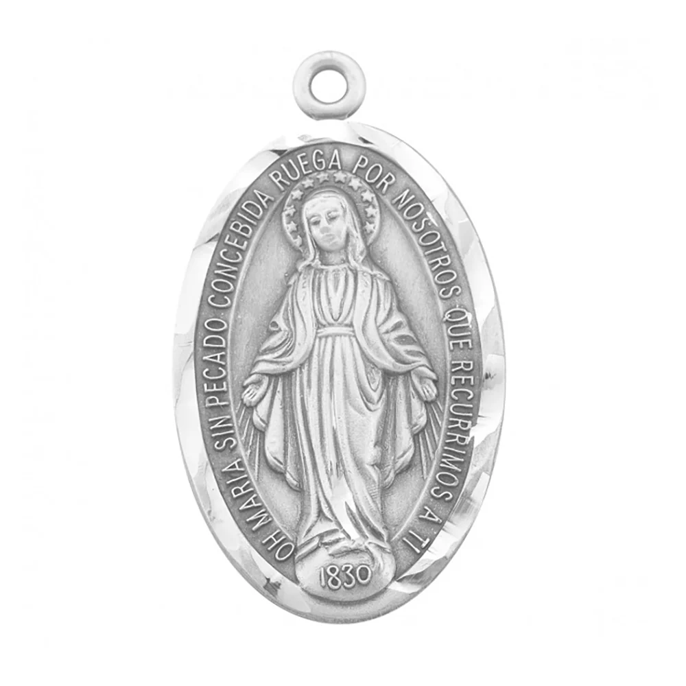 Large Spanish Miraculous Medal Necklace - Image 3