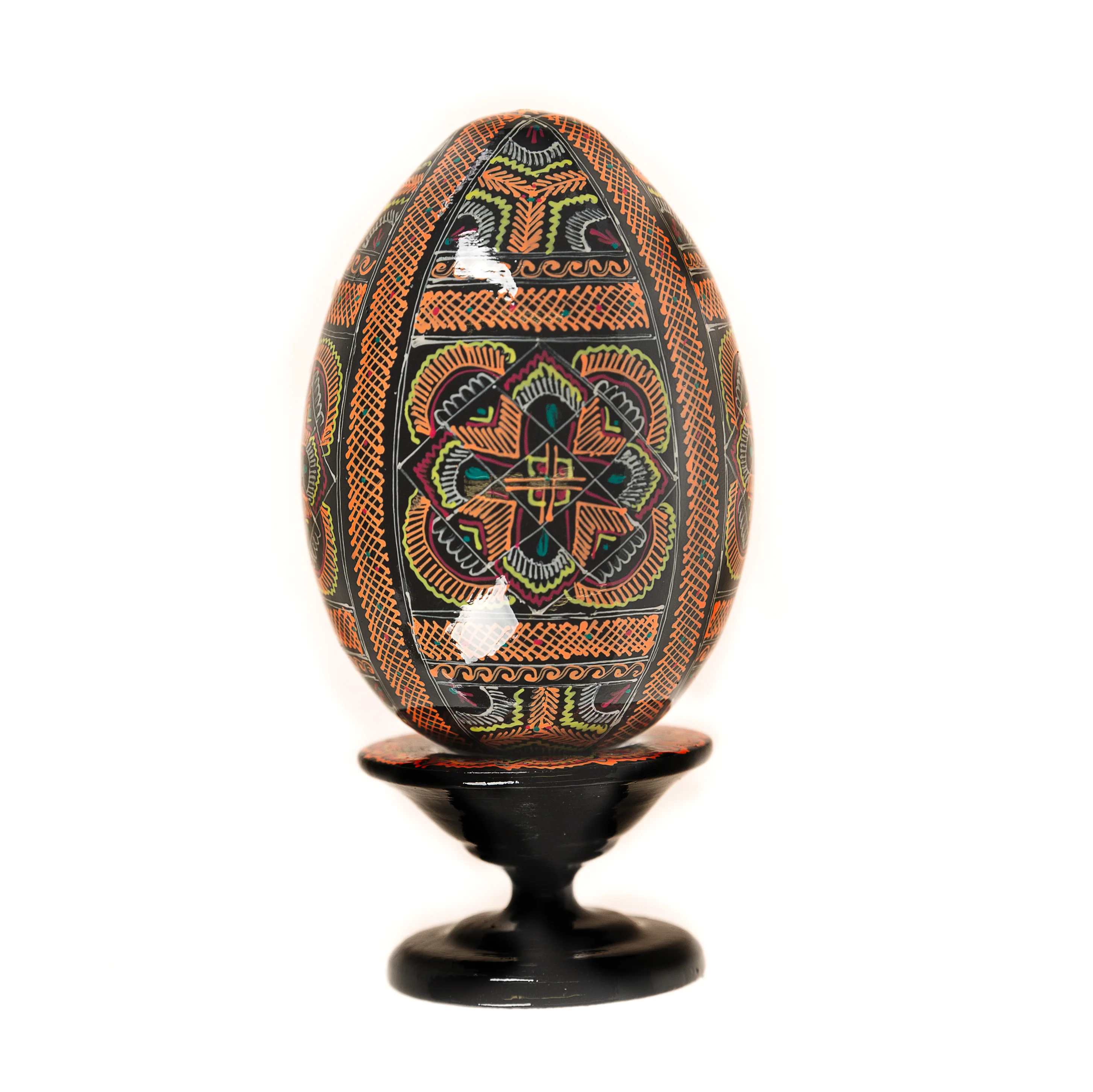Large Ukrainian Easter Egg (Pysanky) on Stand - Image 4