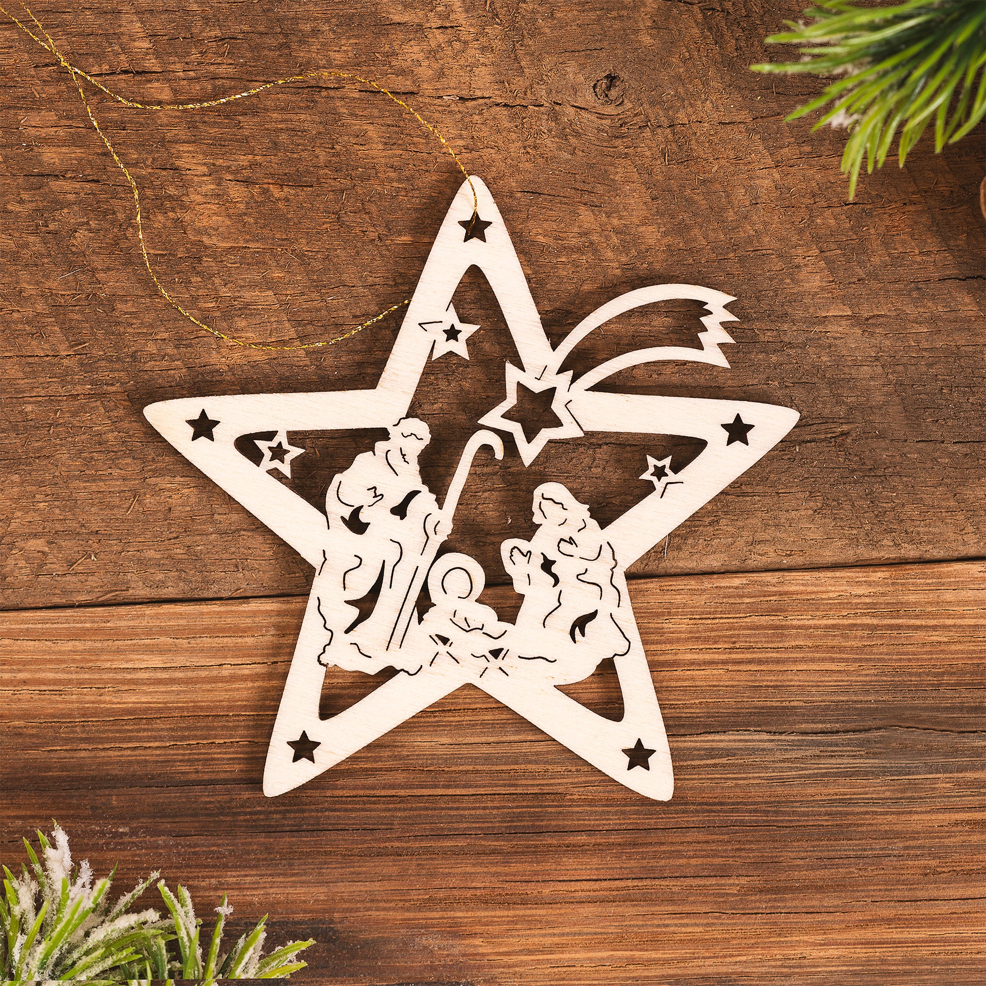 Laser Cut Morning Star Nativity Ornament - Image 2
