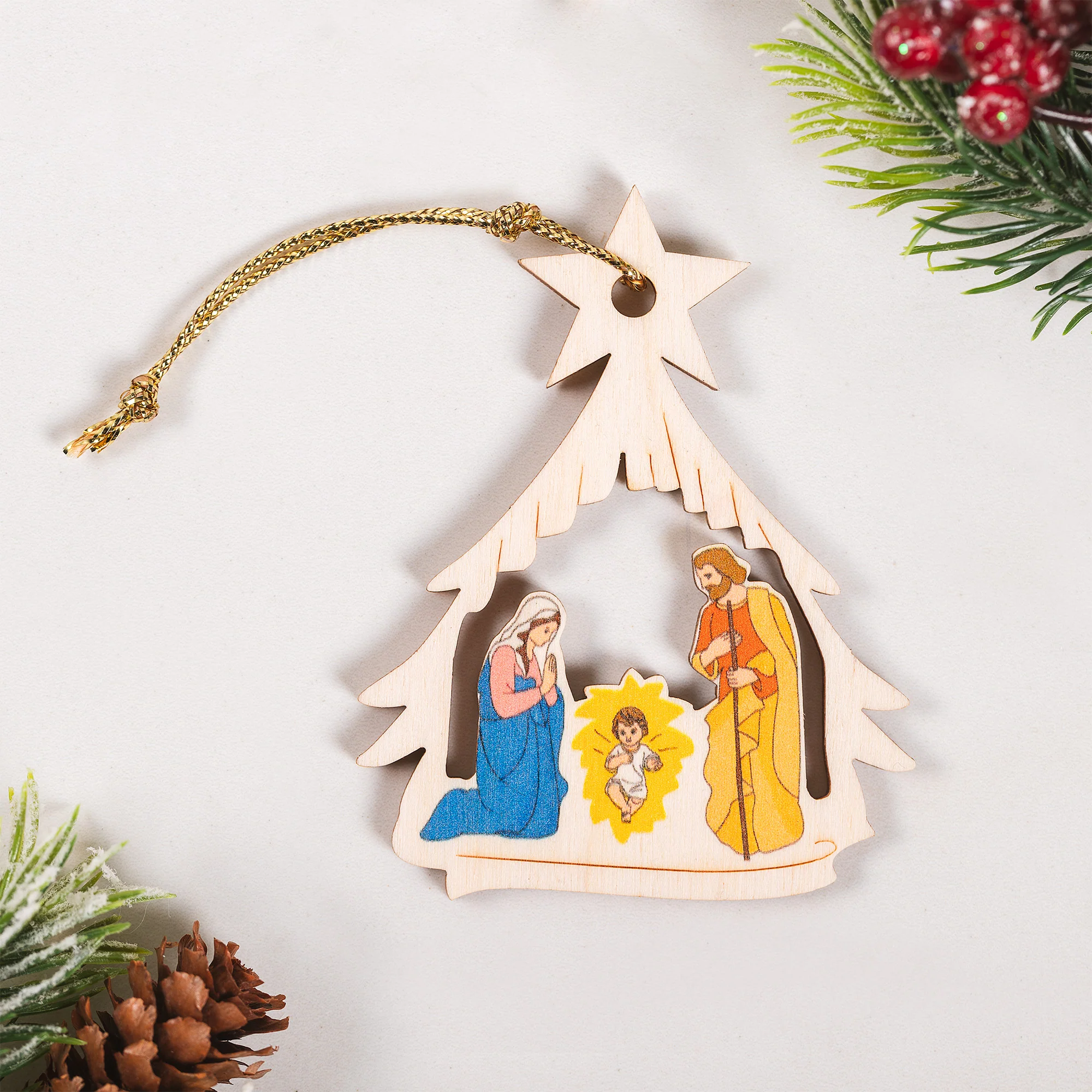 Laser Cut Stable Nativity Ornament
