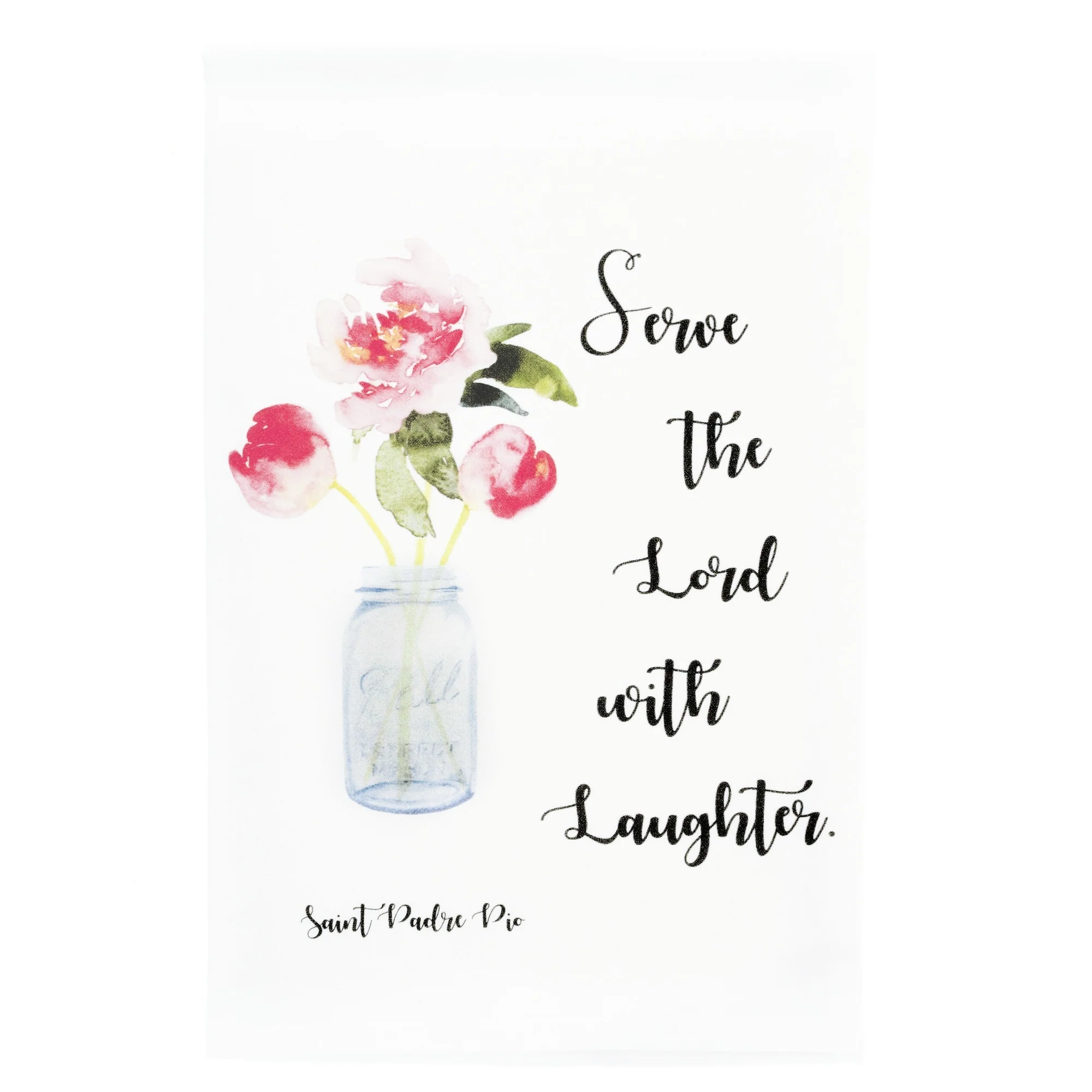 Laughter Padre Pio Watercolor Dish Towel - Image 2