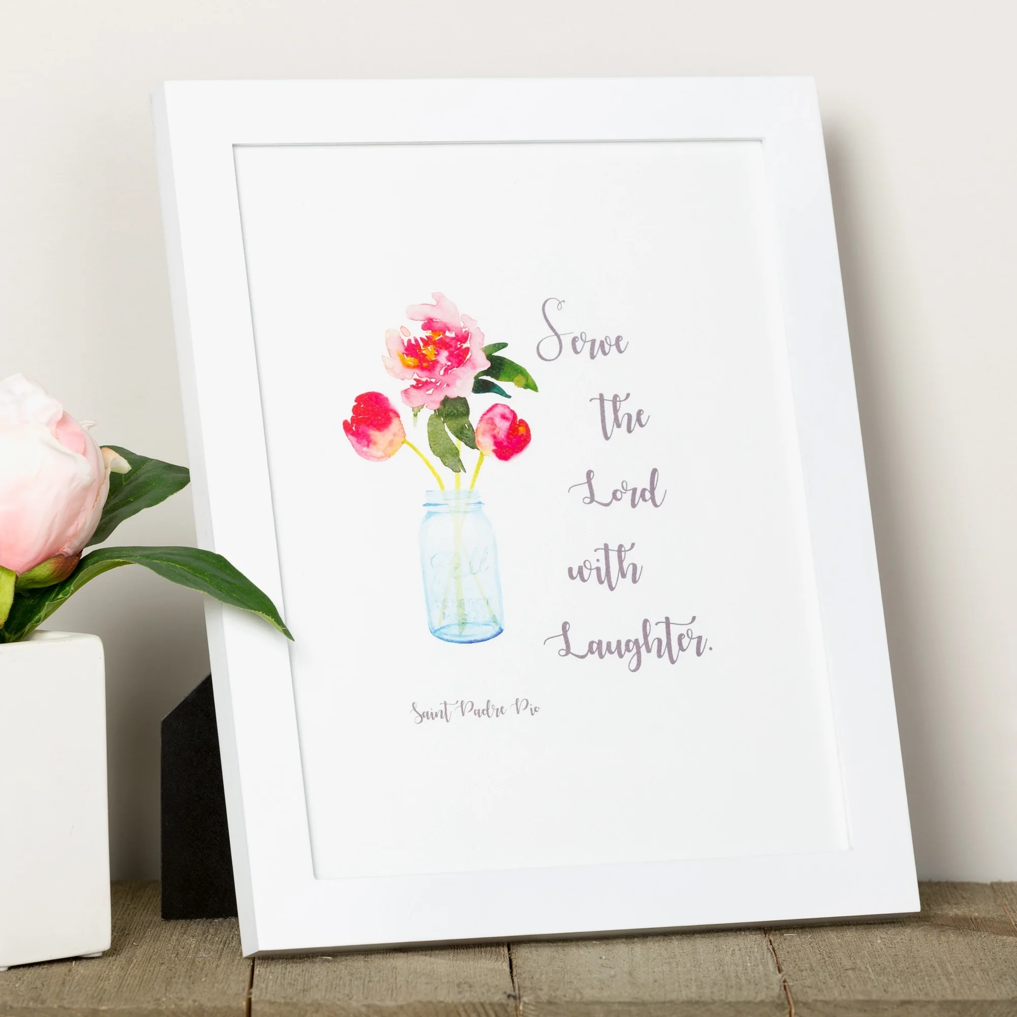 Laughter Padre Pio Watercolor Print
