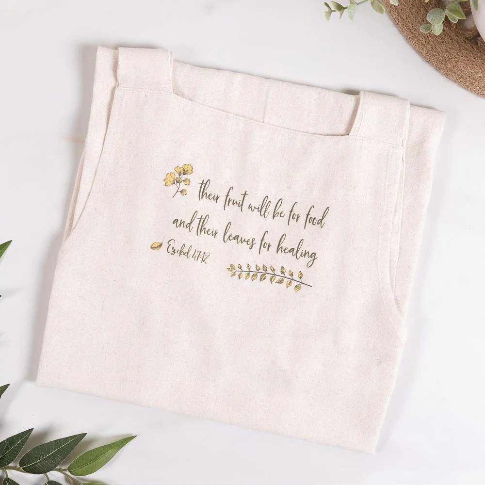 Leaves for Healing Washed Cotton Linen Crossback Apron