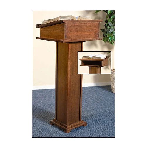 Lectern With Shelf-Walnut Finish