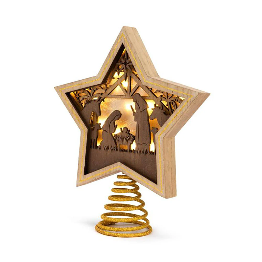 LED Star Nativity Tree Topper - 8.5" x 10" - Image 5