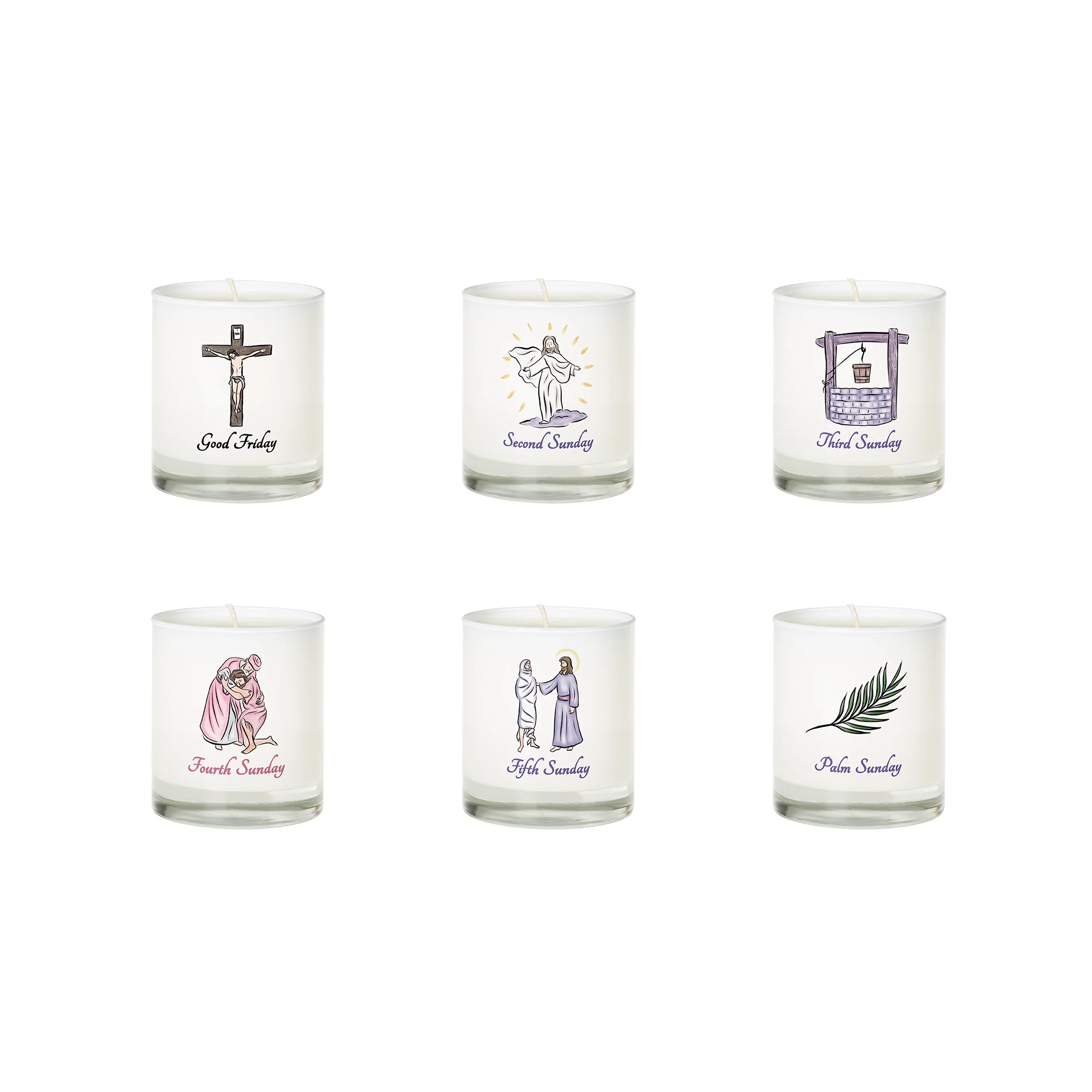 Lenten Candles Tradition - Set of 6 Glass - Image 3