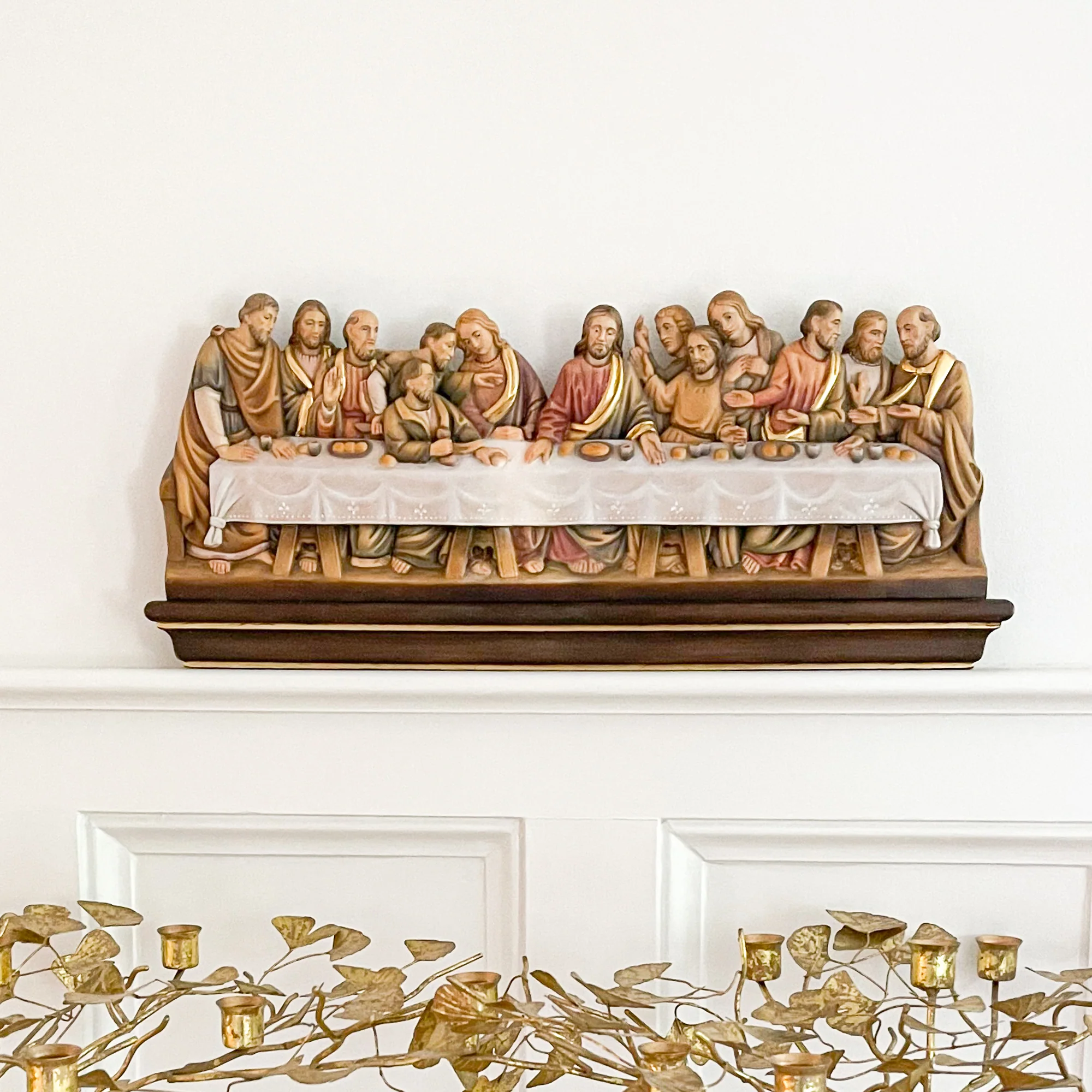 Leonardo Style Last Supper Sculpture - 21"