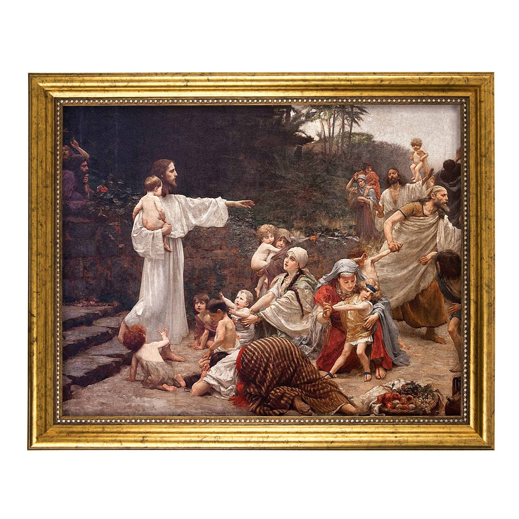 Let the Children Come Antique Gold Framed Print - 8" x 10" - Image 2