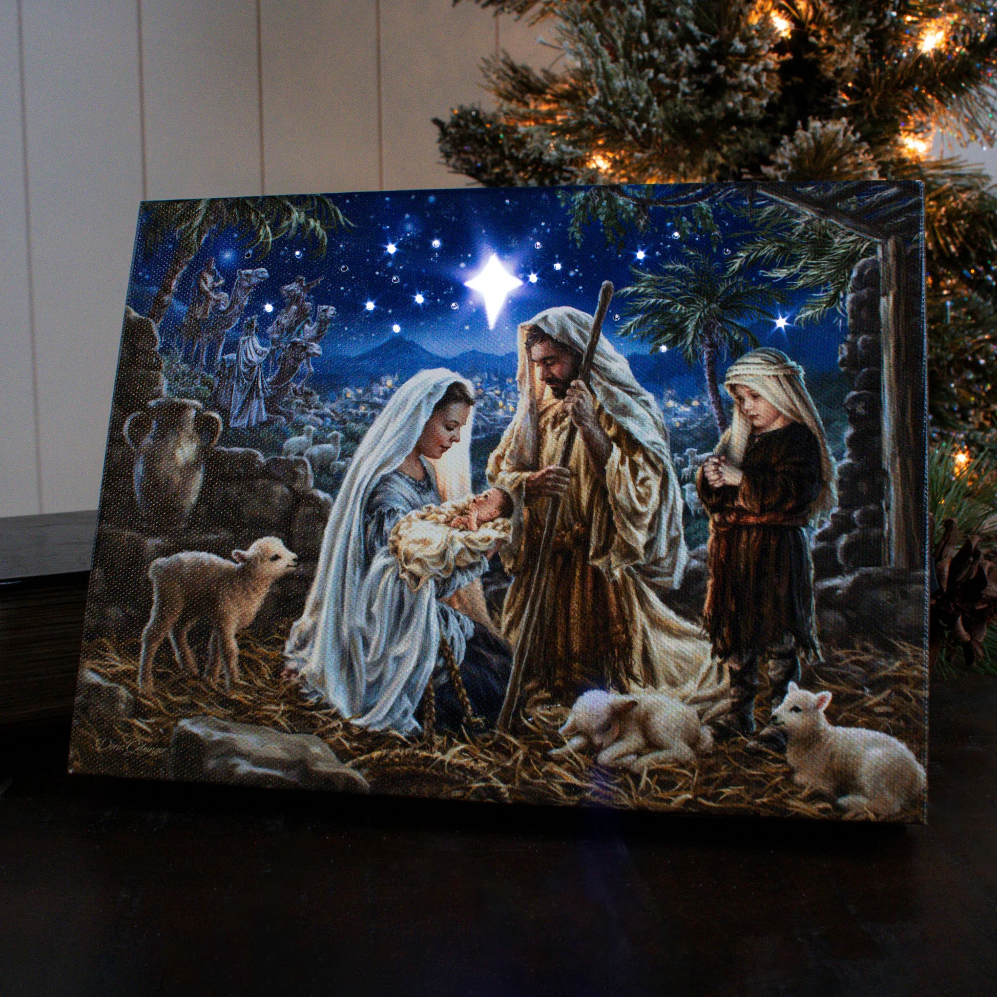 Let Us Adore Him Lighted Tabletop Canvas - Image 2