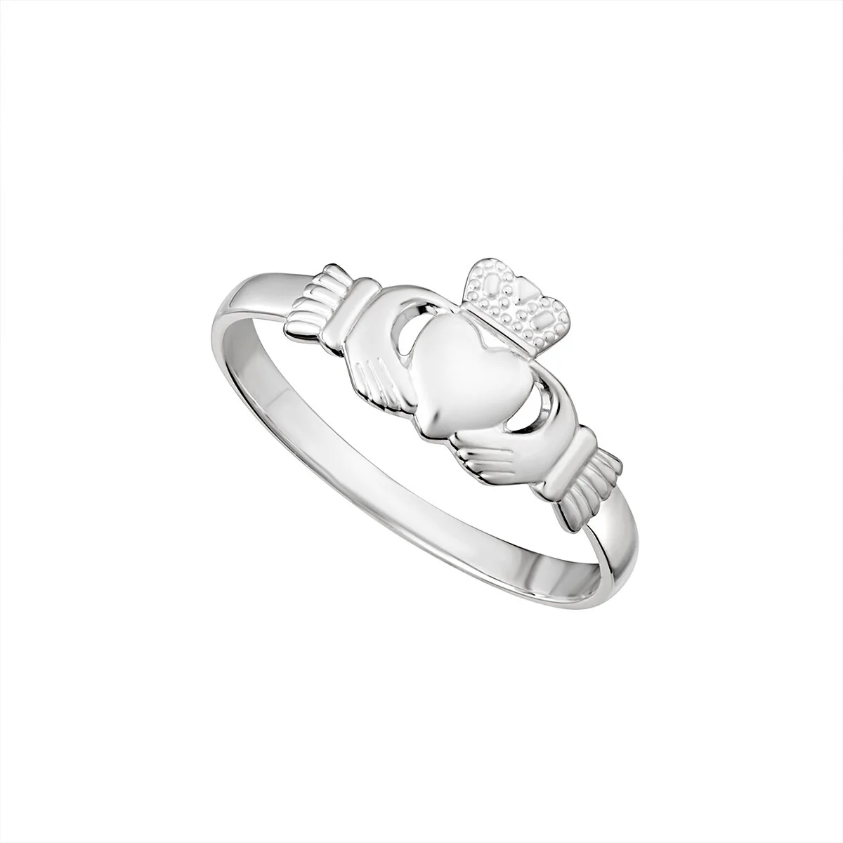 Light Silver Claddagh Ring - Image 2
