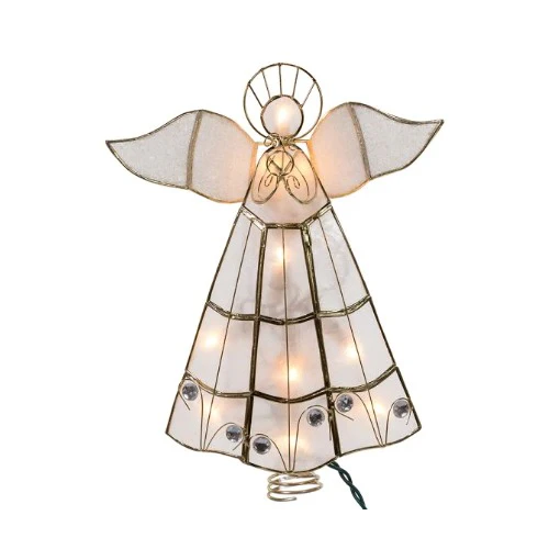 Lighted Capiz Angel Christmas Tree Topper - Image 3