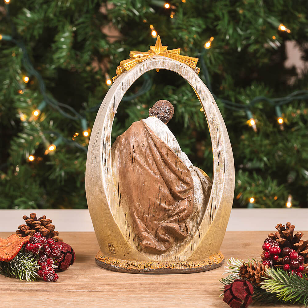 Lighted Holy Family Arch & Star Nativity Scene  - 10.25" - Image 3