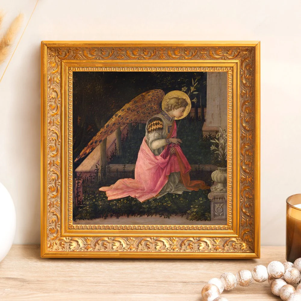 Lippi's Annunciation (Angel) Framed Canvas - Sacred Mini Collection