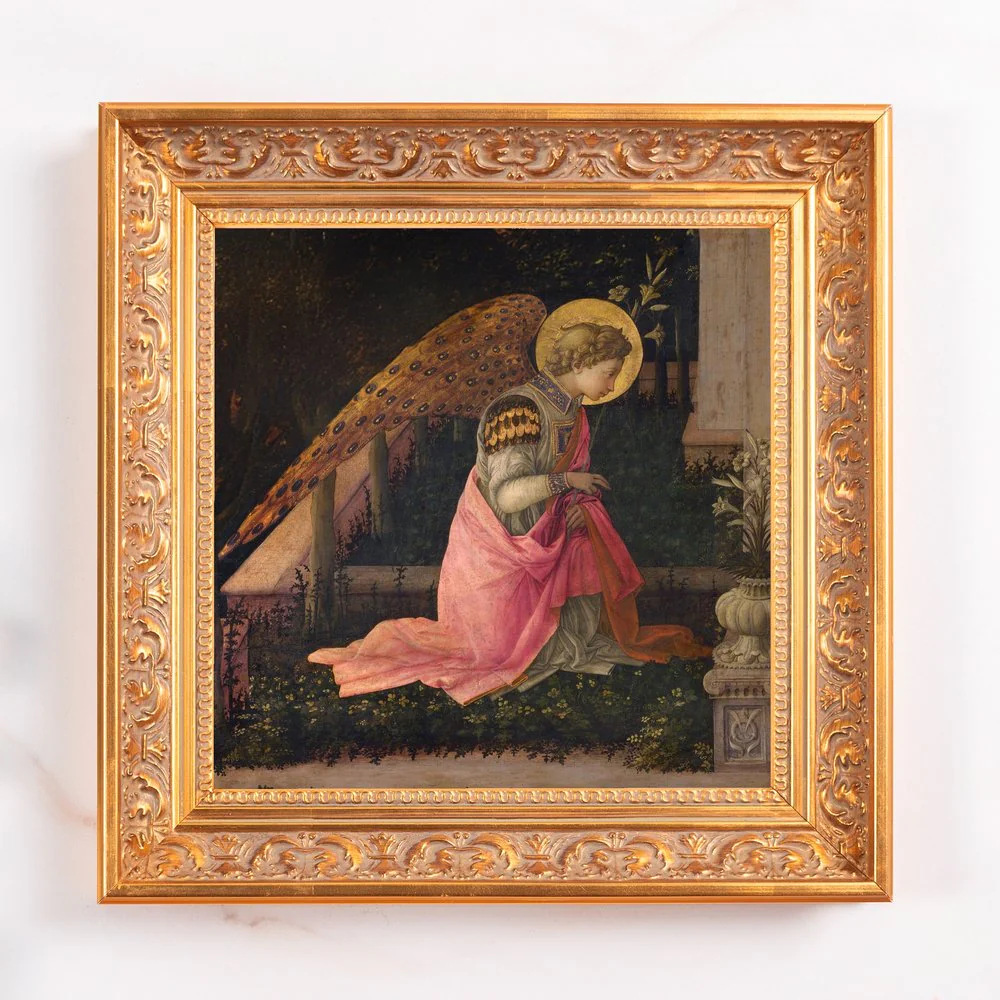 Lippi's Annunciation (Angel) Framed Canvas - Sacred Mini Collection - Image 2