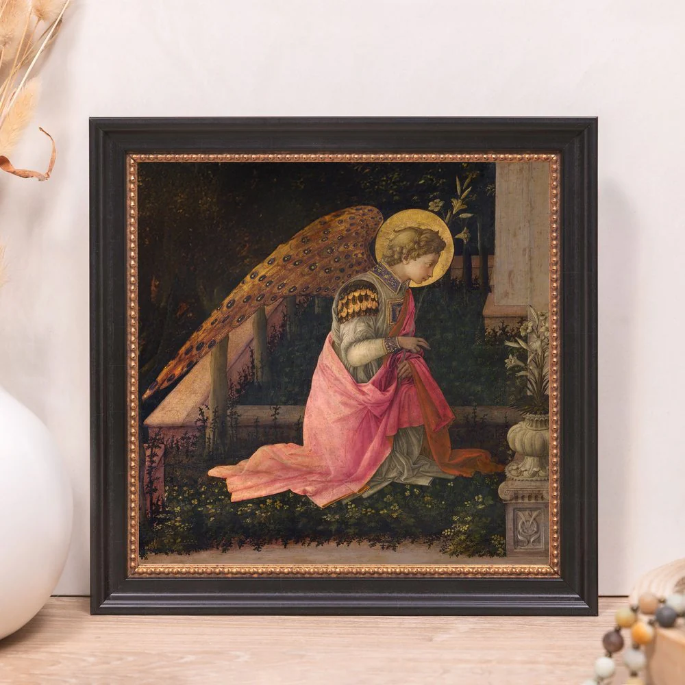 Lippi's Annunciation (Angel) Framed Canvas - Sacred Mini Collection - Image 9