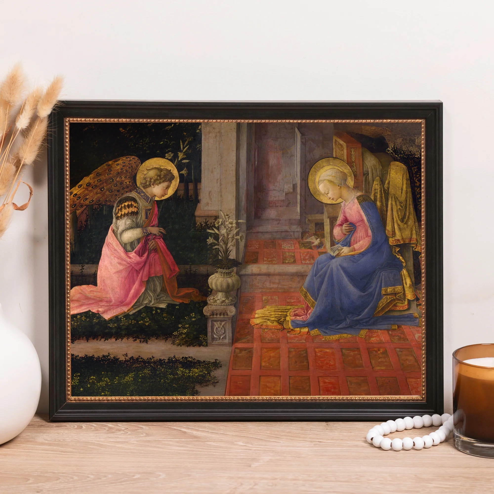 Lippi's Annunciation Framed Canvas - Sacred Classics Collection