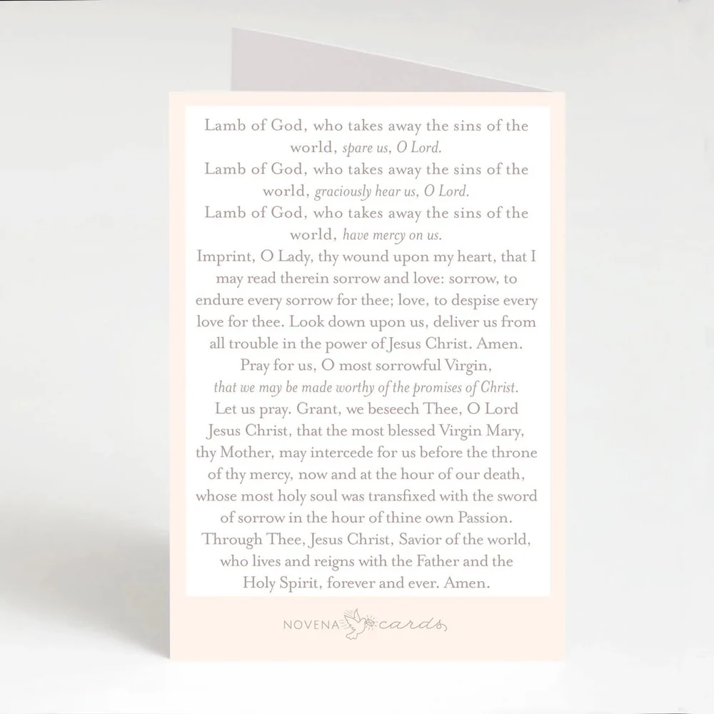 Litany of Our Lady of Sorrows Folded Prayer Card - Image 2
