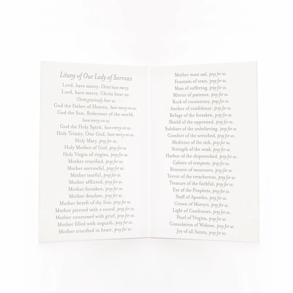 Litany of Our Lady of Sorrows Folded Prayer Card - Image 3