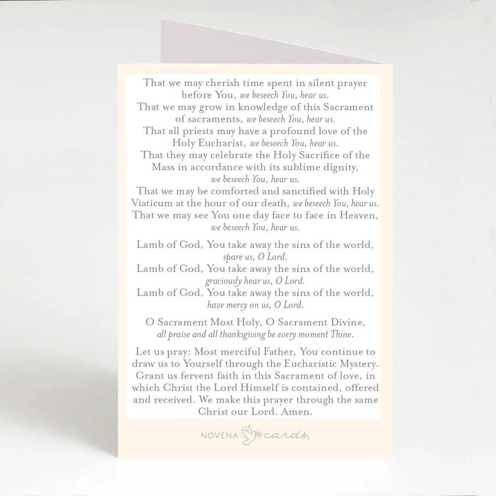 Litany of the Most Blessed Sacrament Folded Prayer Card - Image 2