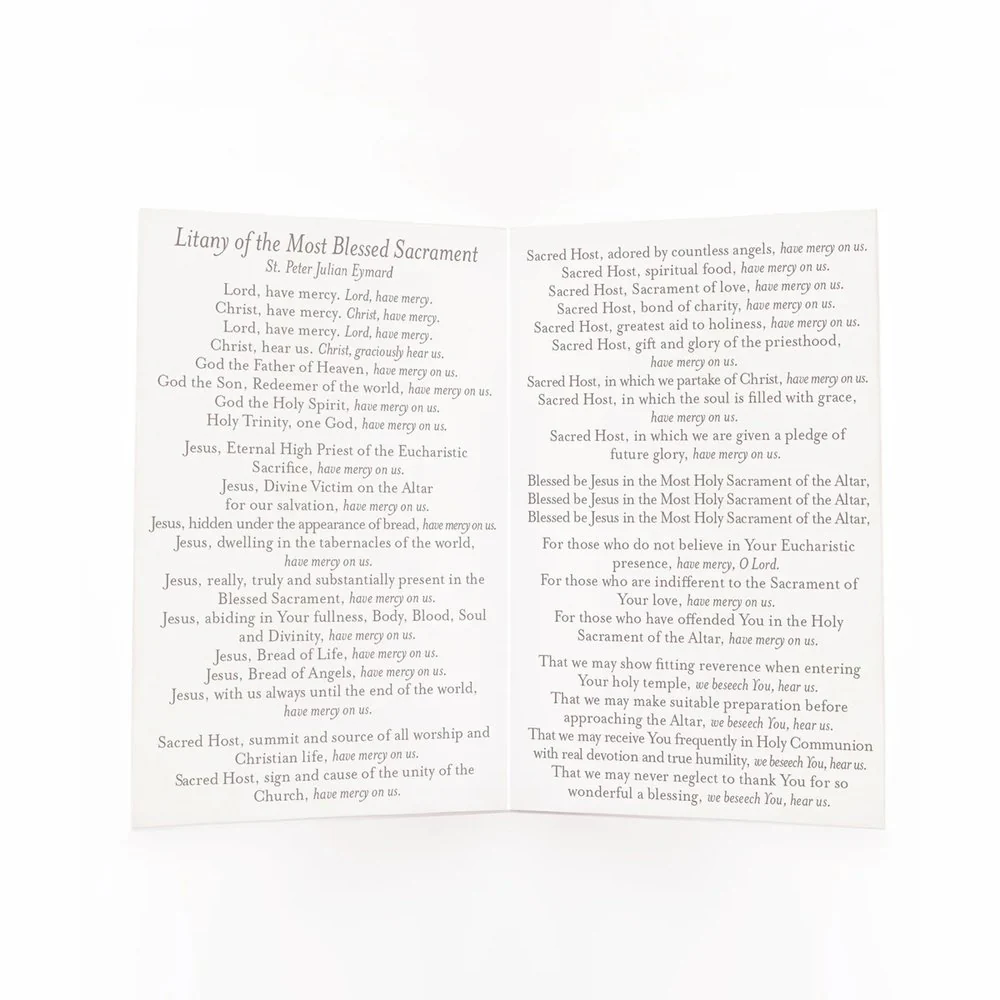 Litany of the Most Blessed Sacrament Folded Prayer Card - Image 3