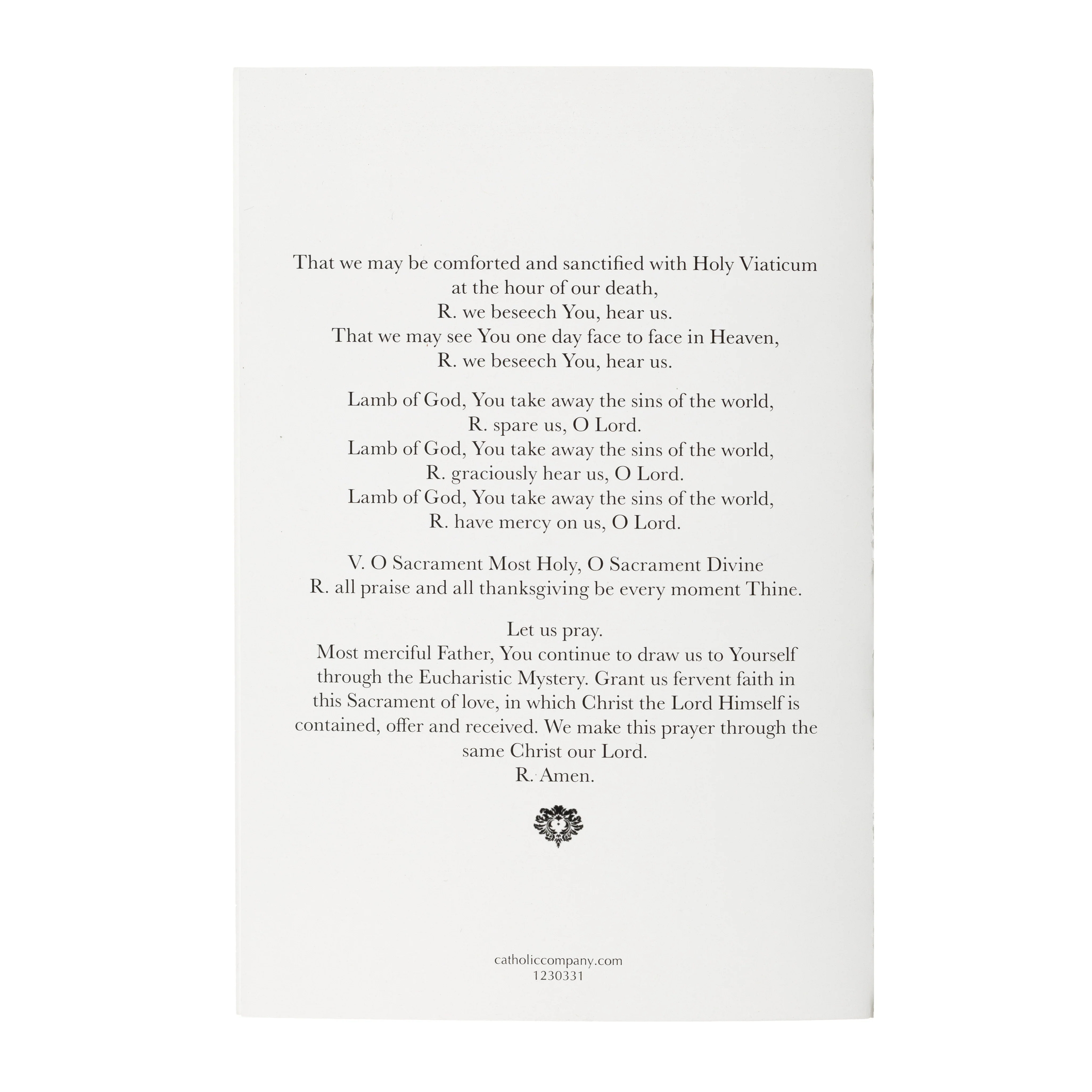 Litany of the Most Blessed Sacrament Folded Prayer Card - Pack of 50 - Image 3
