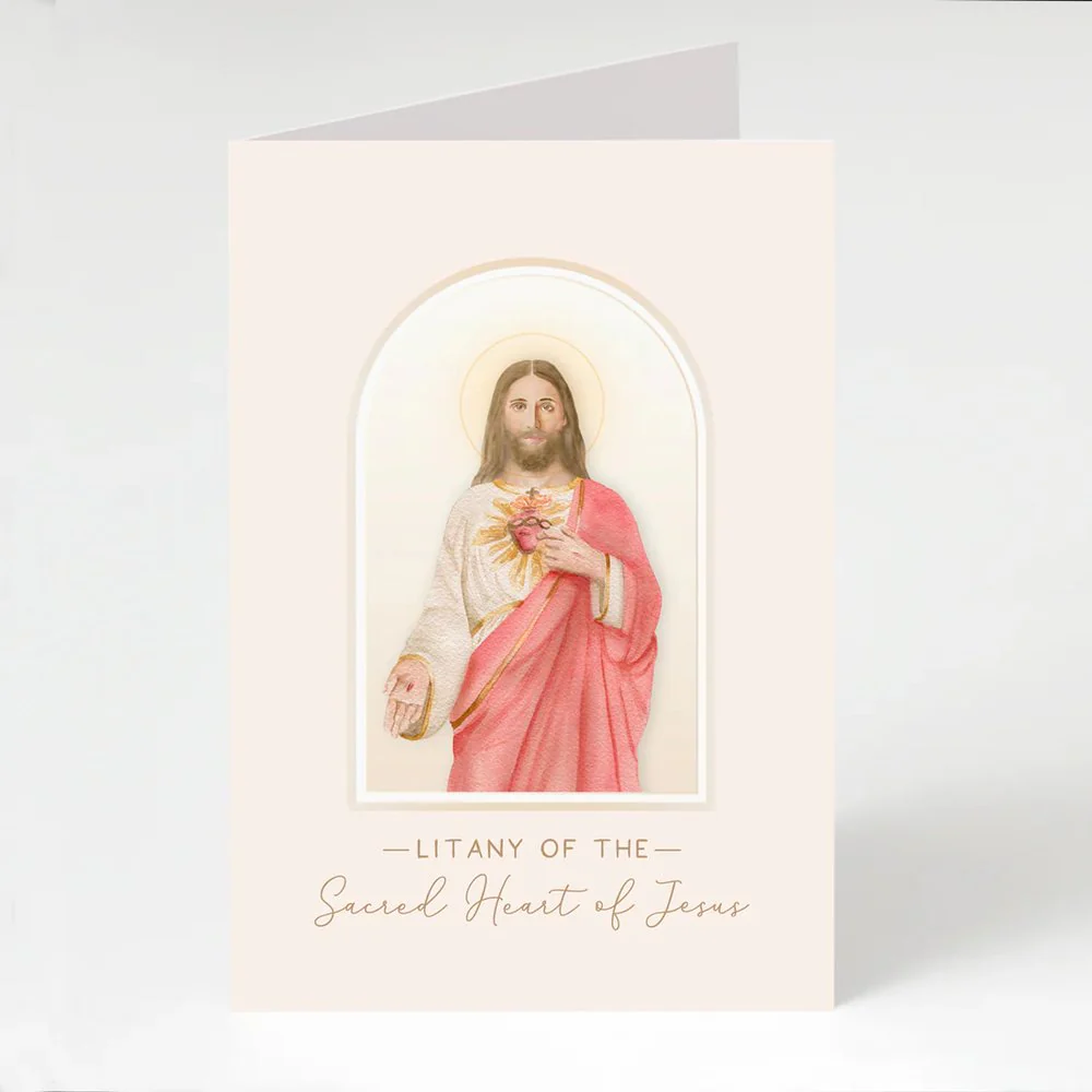 Litany of the Sacred Heart of Jesus Folded Prayer Card