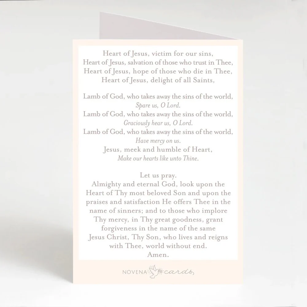 Litany of the Sacred Heart of Jesus Folded Prayer Card - Image 2