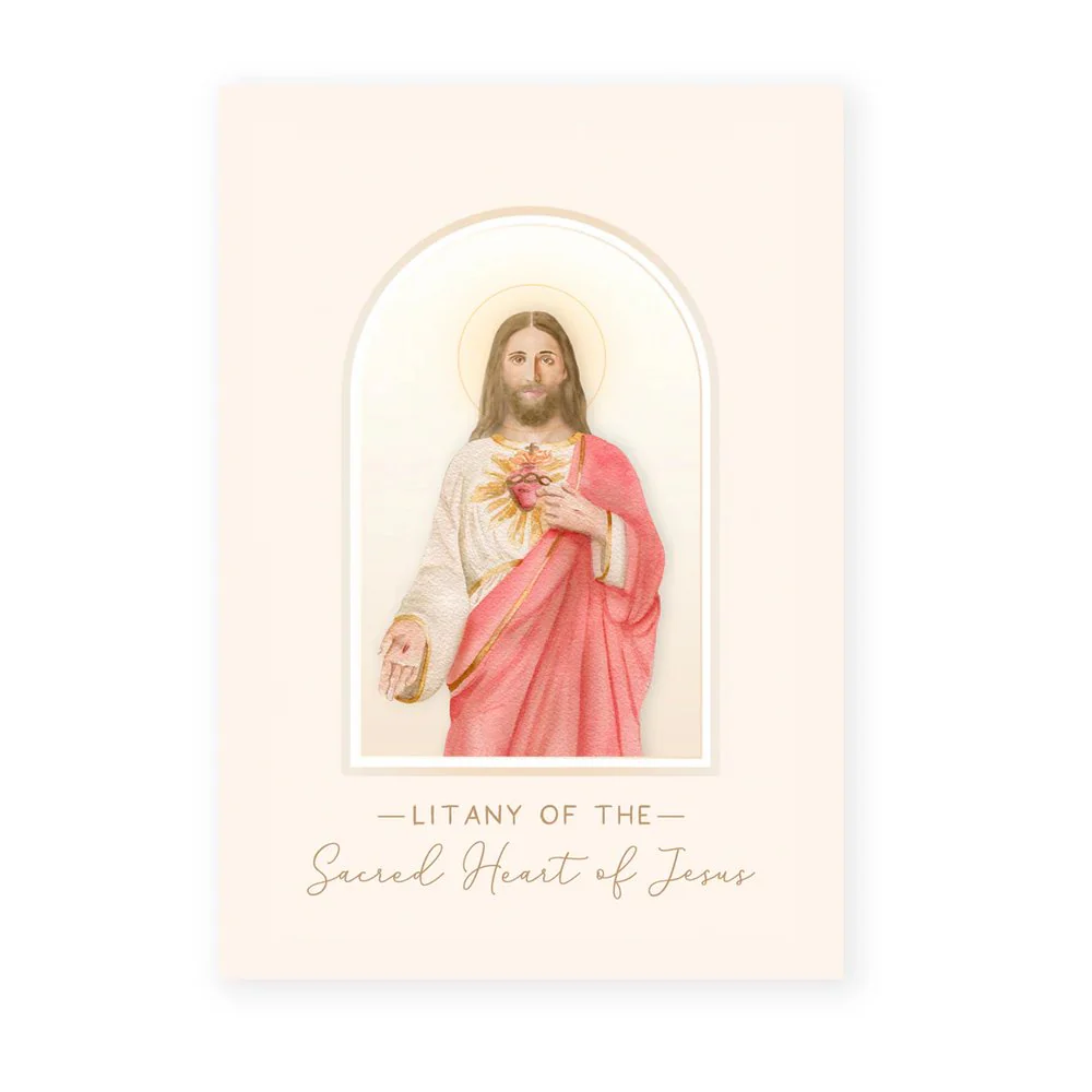 Litany of the Sacred Heart of Jesus Folded Prayer Card - Image 3