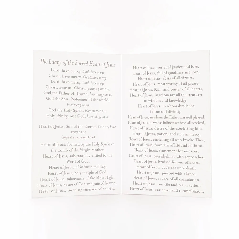 Litany of the Sacred Heart of Jesus Folded Prayer Card - Image 4