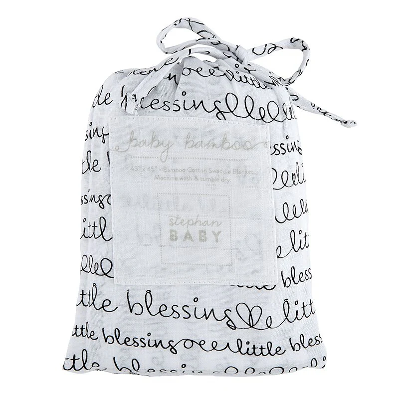 Little Blessing Black & White Baby Blanket - Image 2