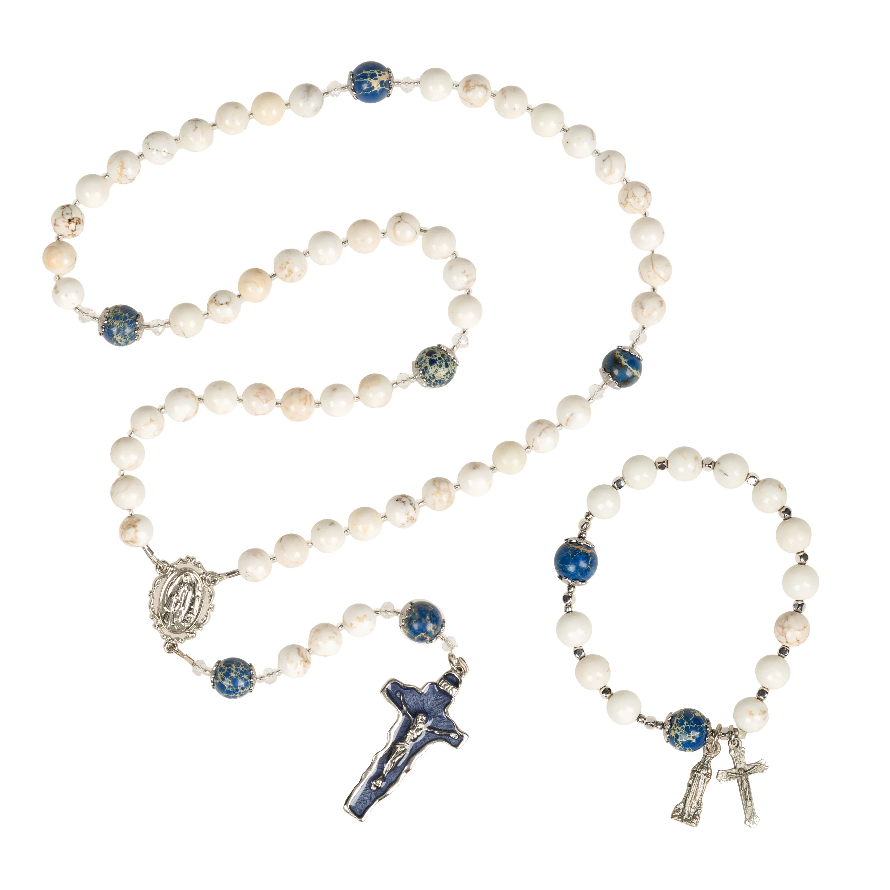 Lourdes Rosary Bracelet & Lourdes Magnesite Rosary (Gift Set) - Image 2