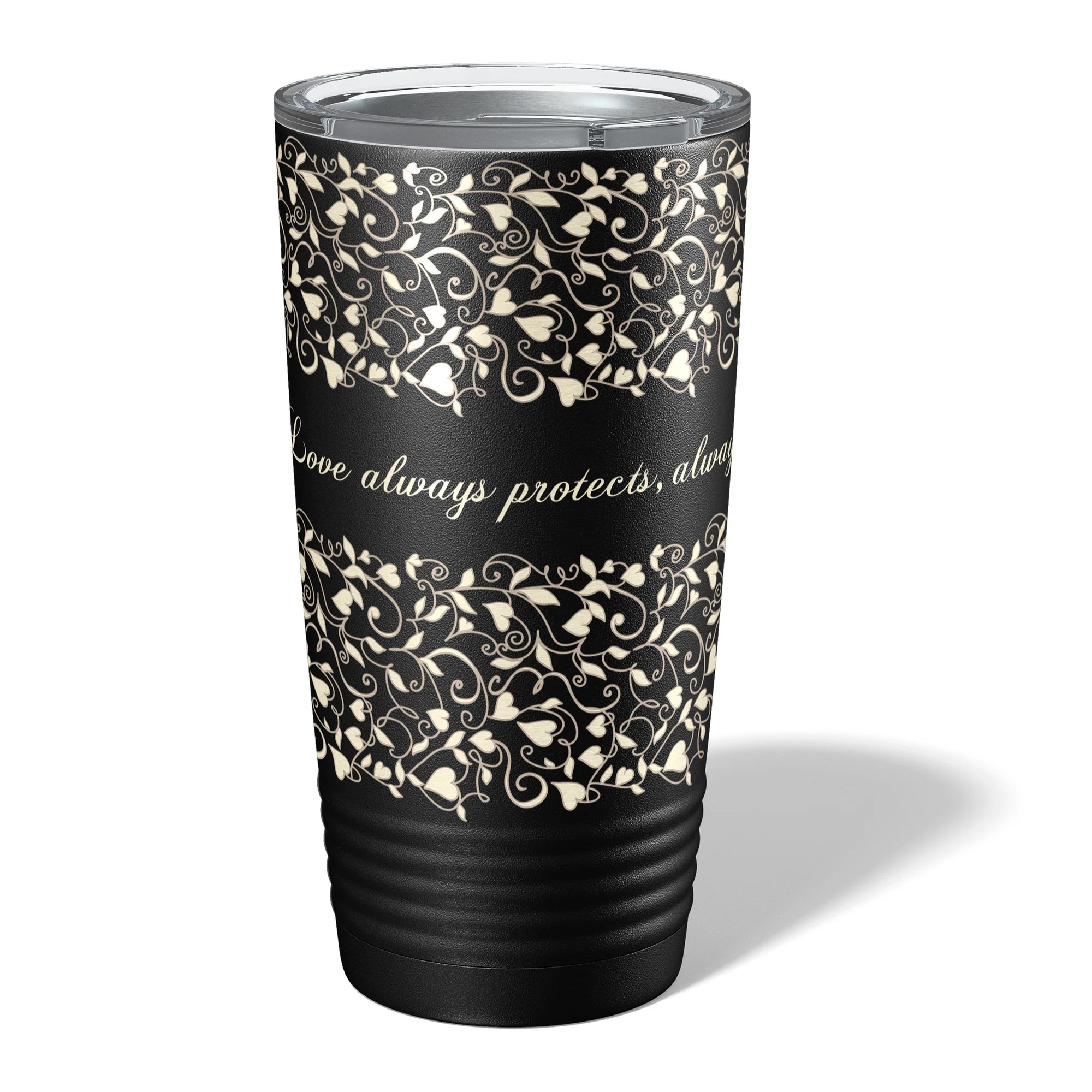 Love Always Protects Insulated Black 20oz Tumbler - Image 2