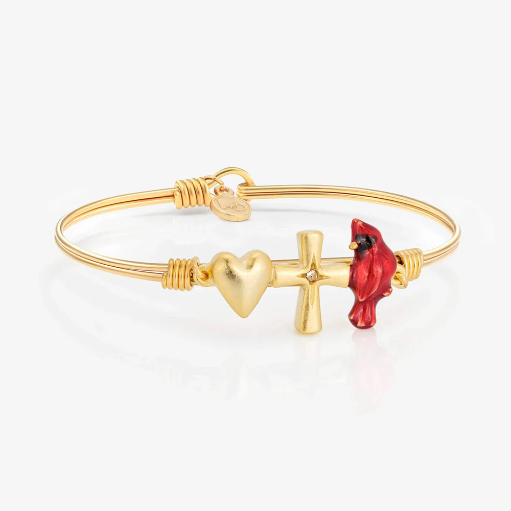 Love Faith & Remembrance Bangle Bracelet - Silver or Gold