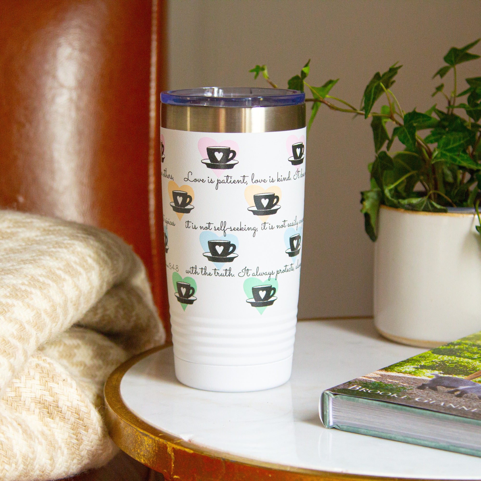 Love Is Patient, Love Is Kind Insulated White 20oz Tumbler