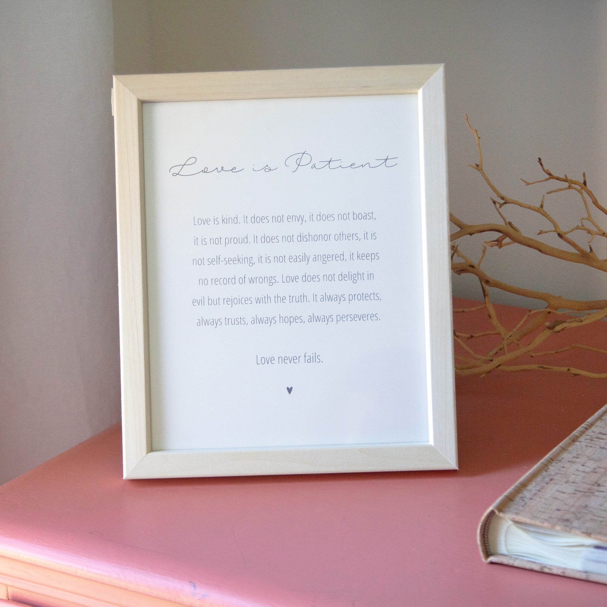 Love Is Patient Natural Wood Frame - Image 2