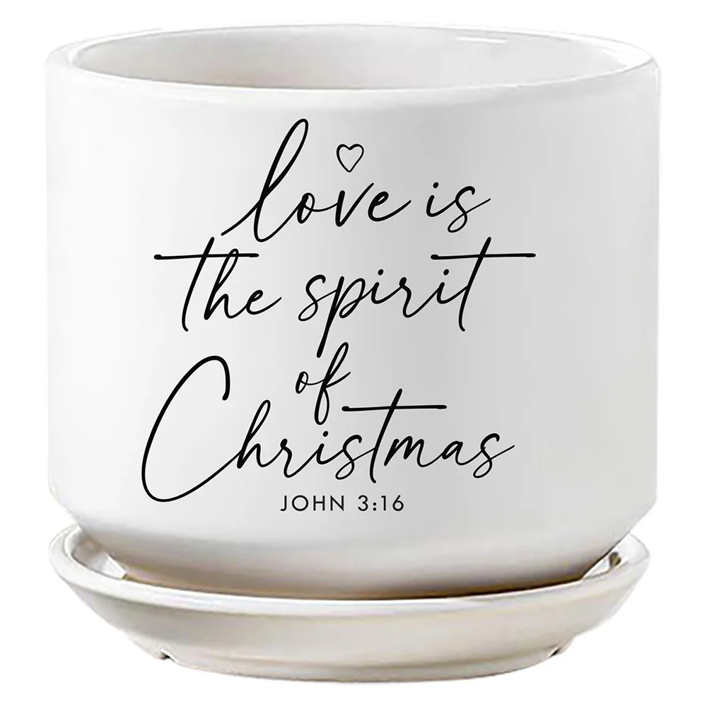 Love is the Spirit of Christmas Planter - 4" Pot - Image 2