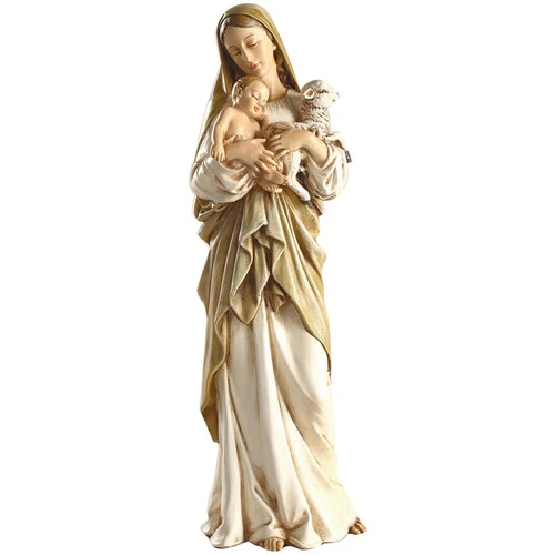 Madonna and Child with Lamb Figure 12" - Image 2